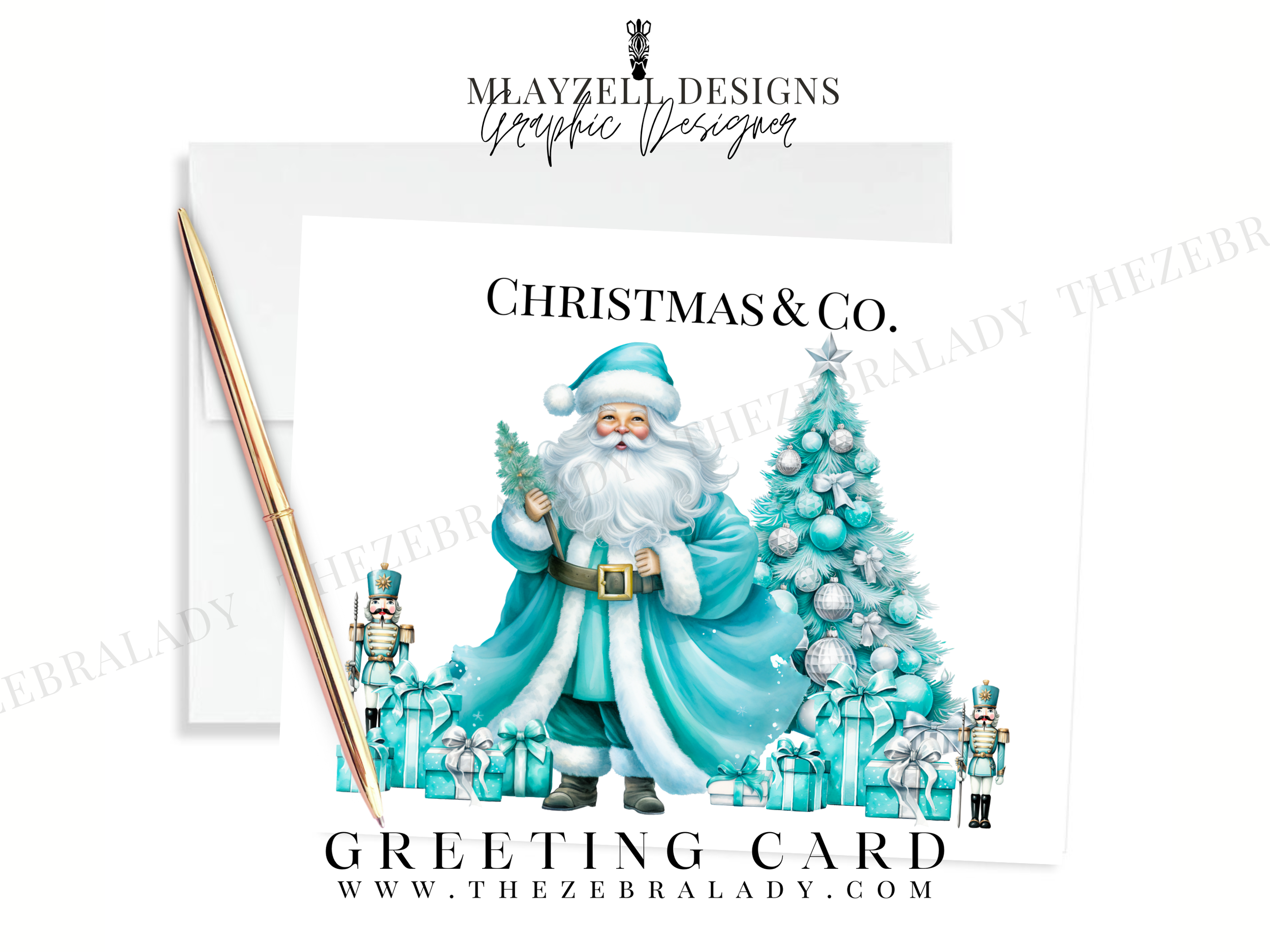 Christmas & Co Breakfast at Tiffany's Santa and Nutcrackers Stationary Flat Notecards