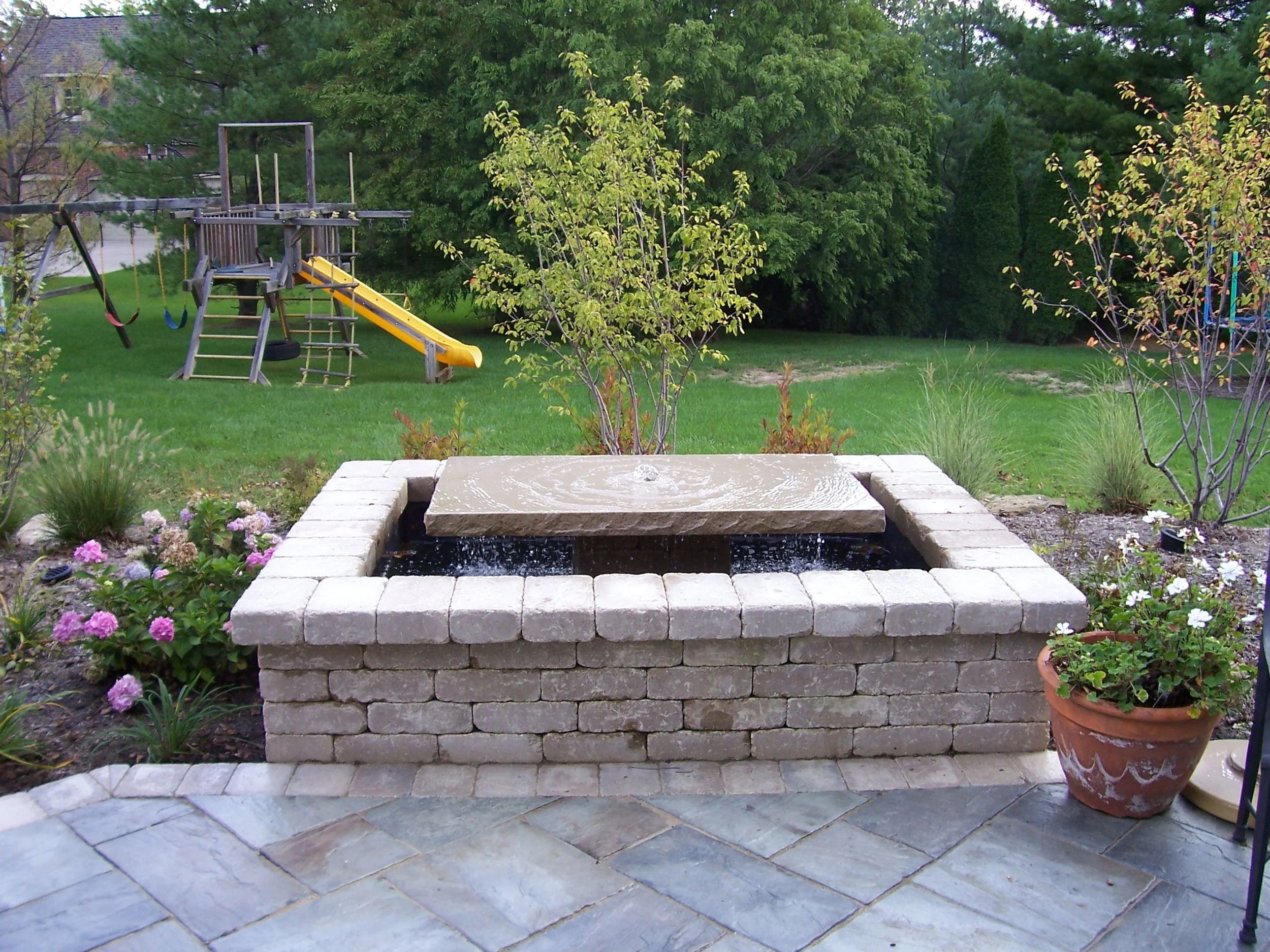 Backyard Granite Water Feature