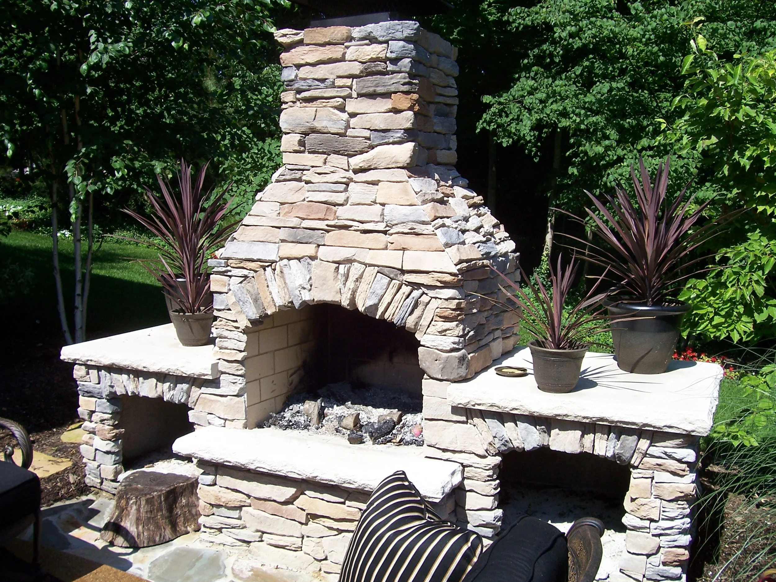 Outdoor Stone Fireplace