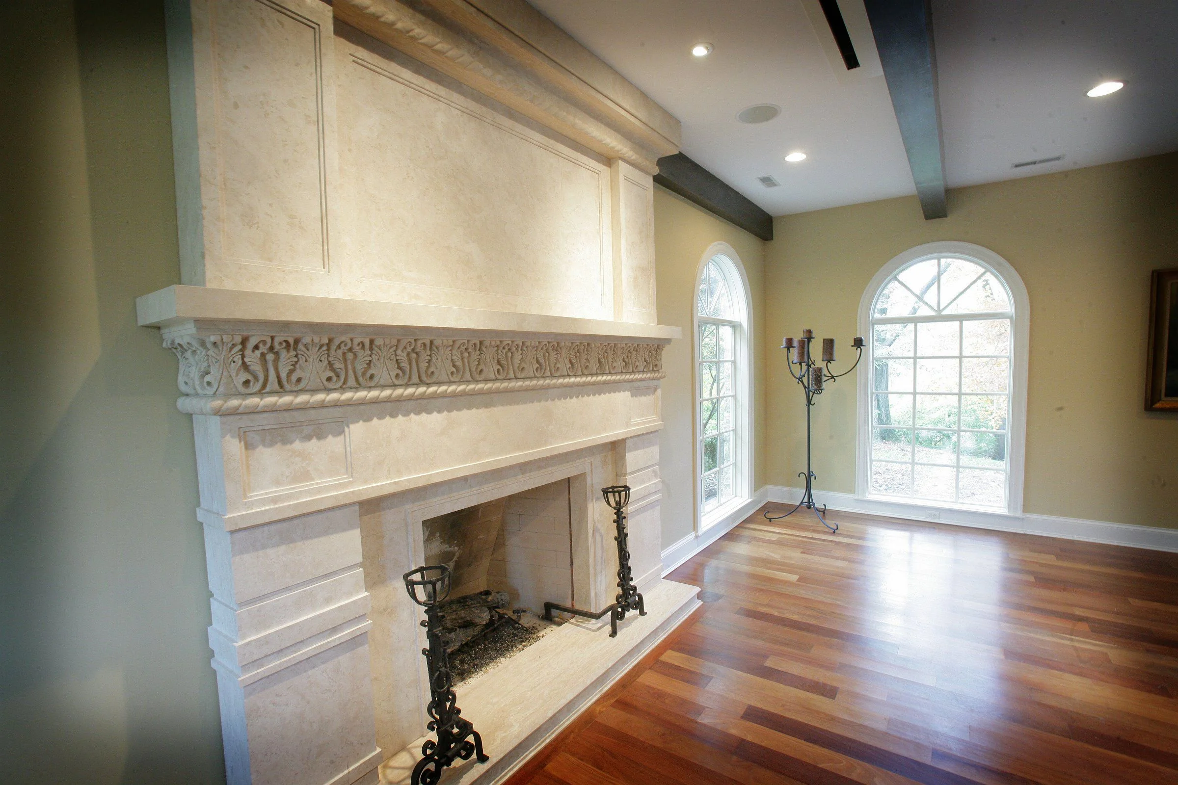 White Granite Fireplace