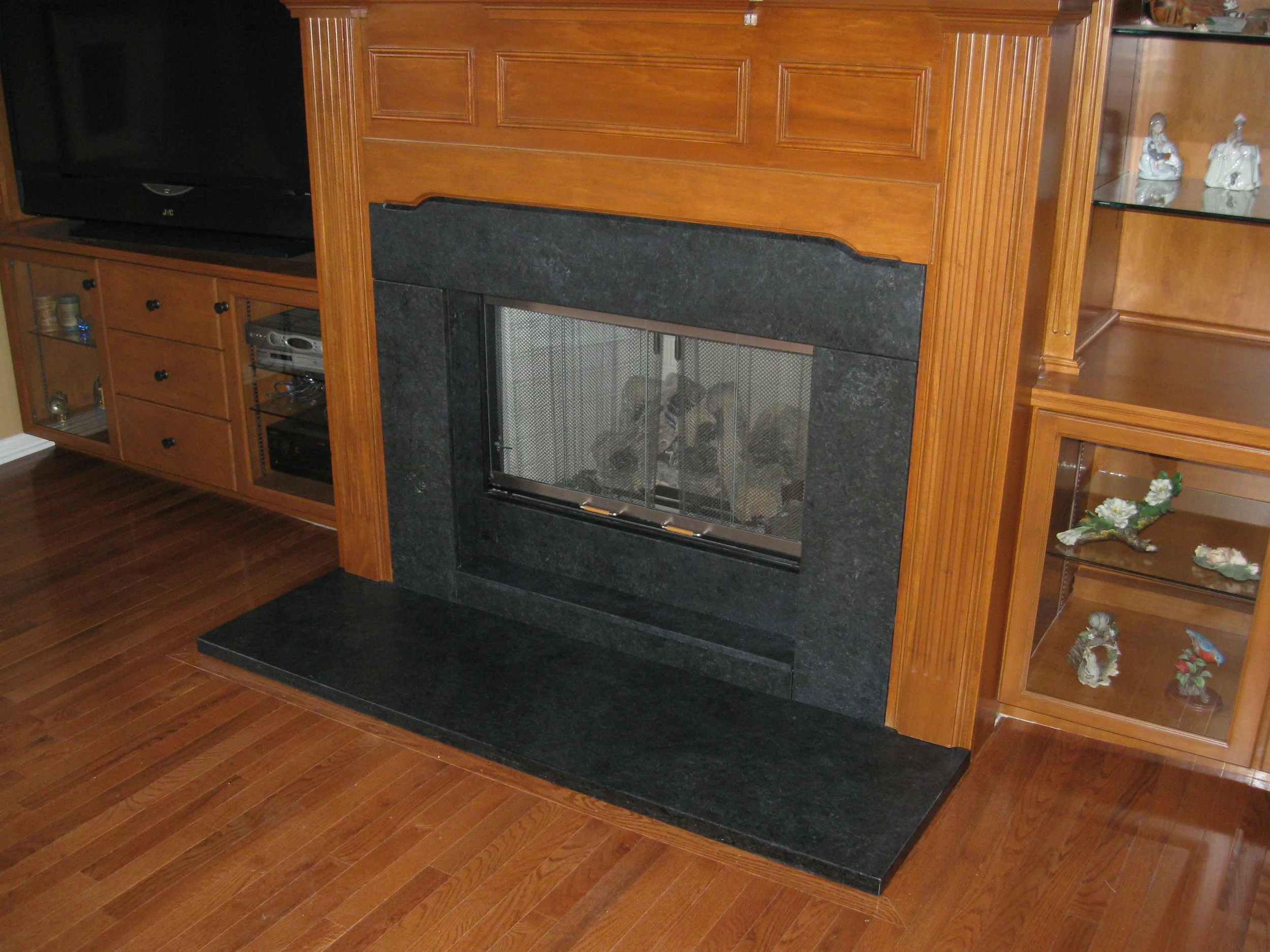 Black Granite Fireplace 1
