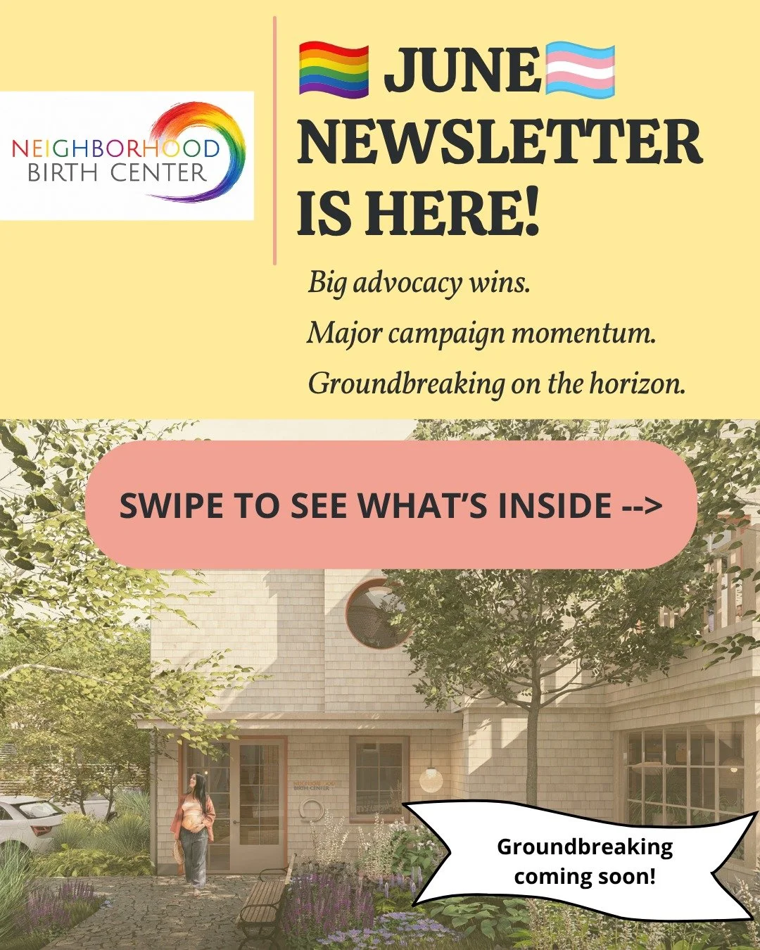 🏳️&zwj;🌈 Our June newsletter just dropped! 🏳️&zwj;⚧️

This month we're celebrating advocacy victories, community support, Pride Month, and the exciting momentum carrying us toward groundbreaking on Boston's first-of-its-kind birth center.

Inside:
