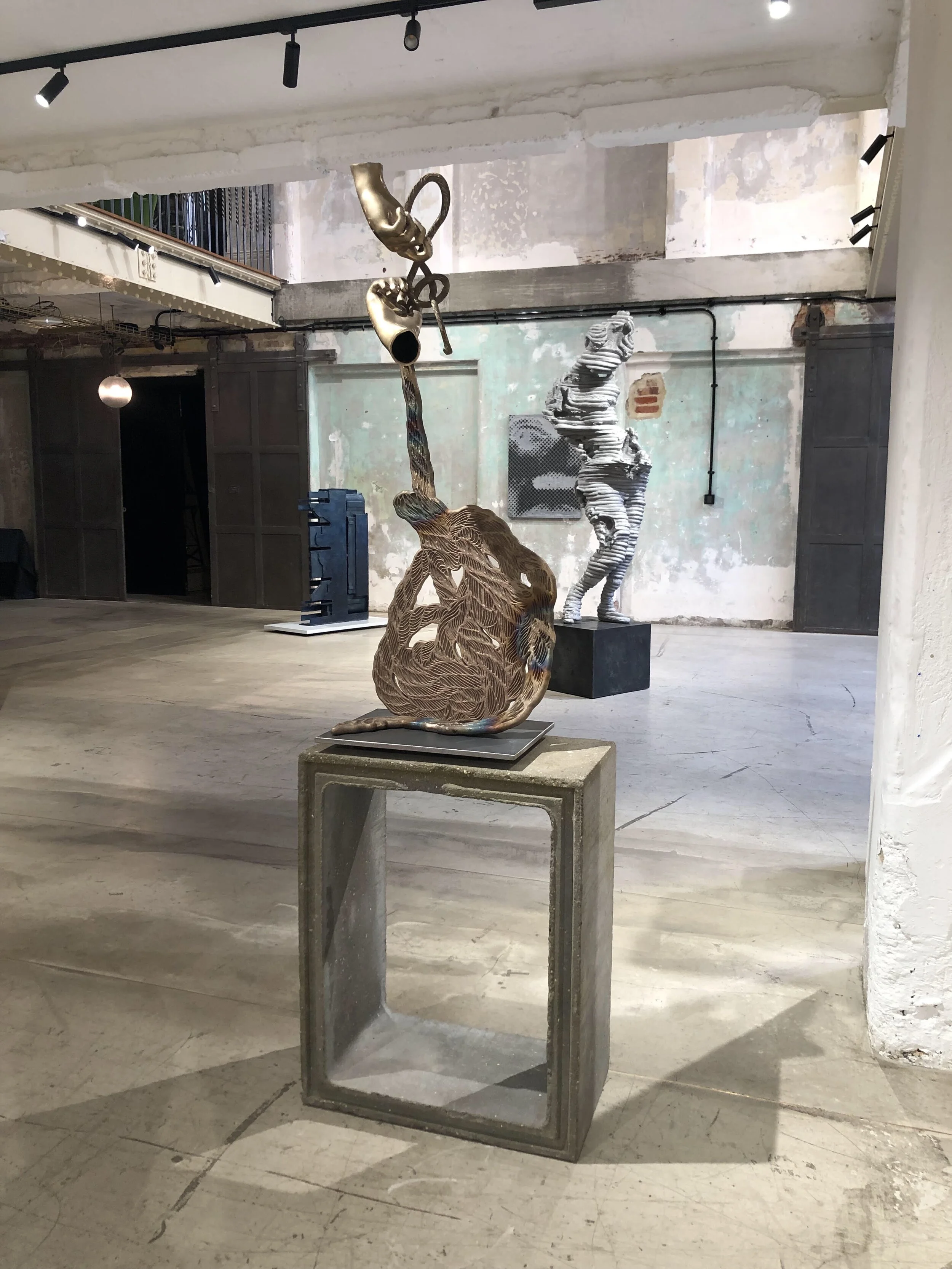  2019 Bronze, steel, concrete 192 x 52 x 46 cm   Installation view The London Bronze Collection Squire &amp; Partners, London May 1 – 13, 2019 