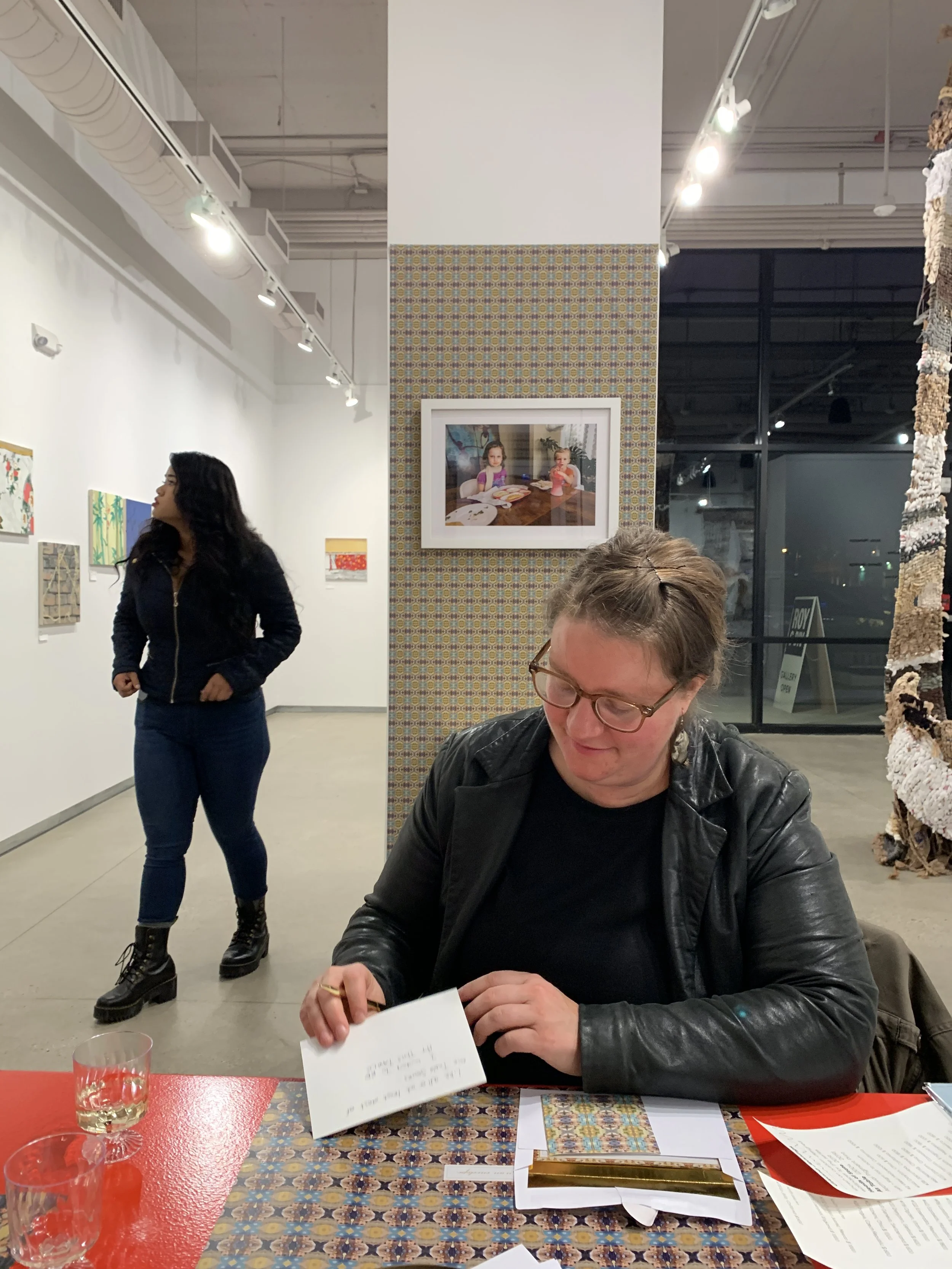  At Table installed with custom designed wallpapers and placements from the series “Heads of State,” Roy G Biv Gallery, Columbus, Ohio, 2019 