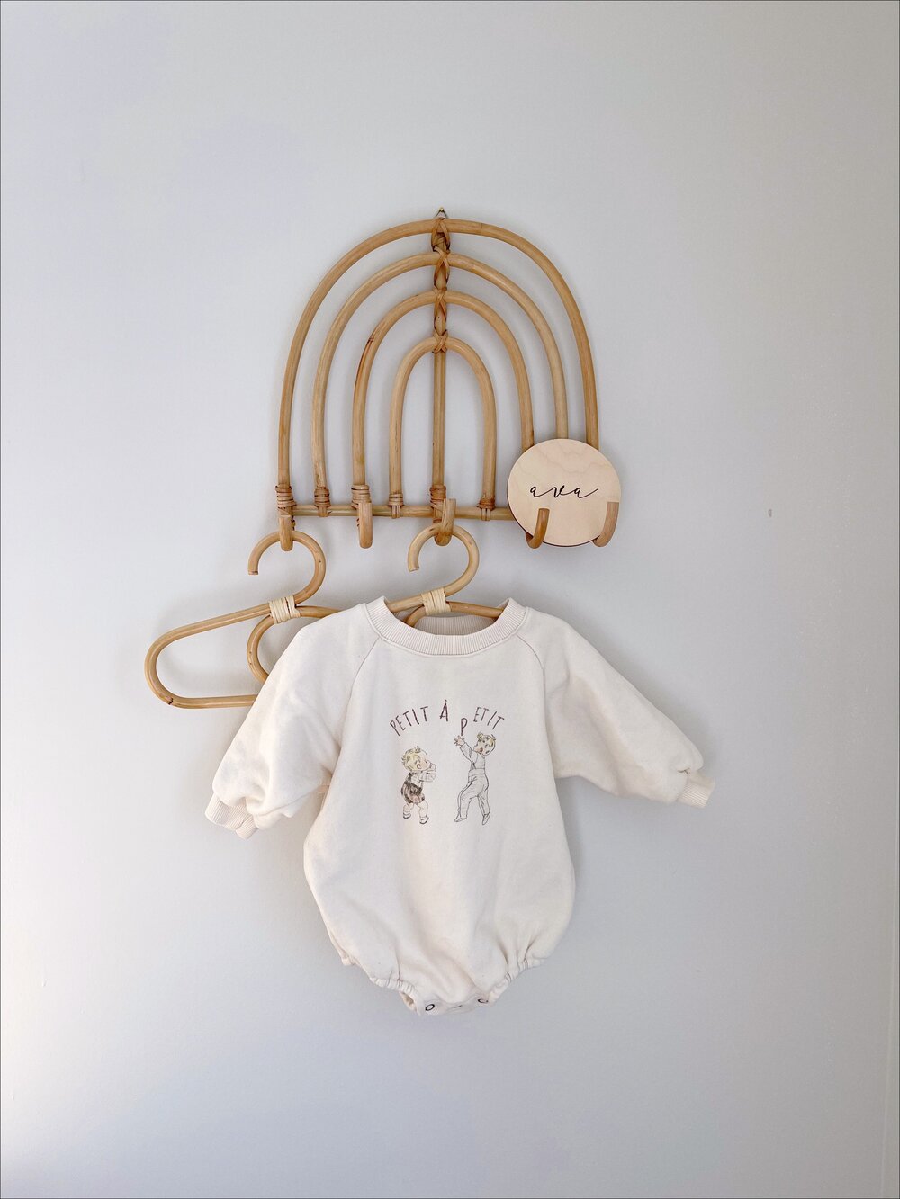 Rattan Baby Clothes Hangers - Set of 3