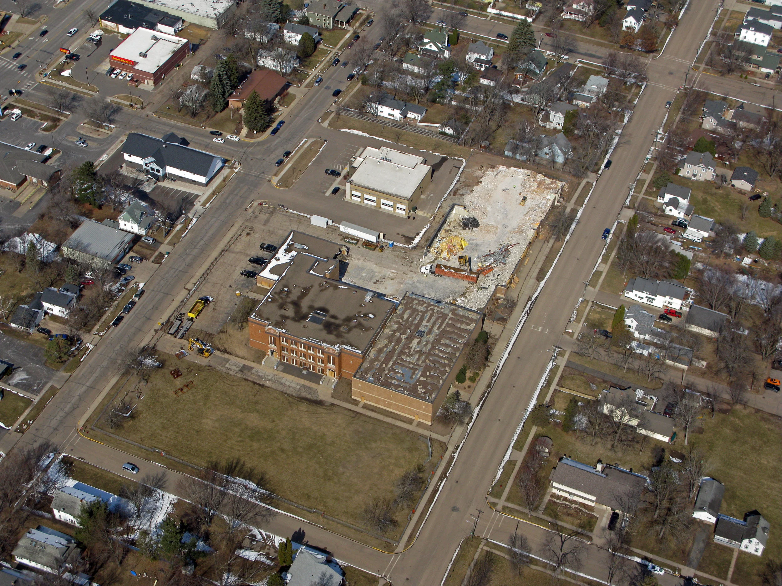 Old New Richmond Middle School/Community Commons Demolition March 16, 2017
