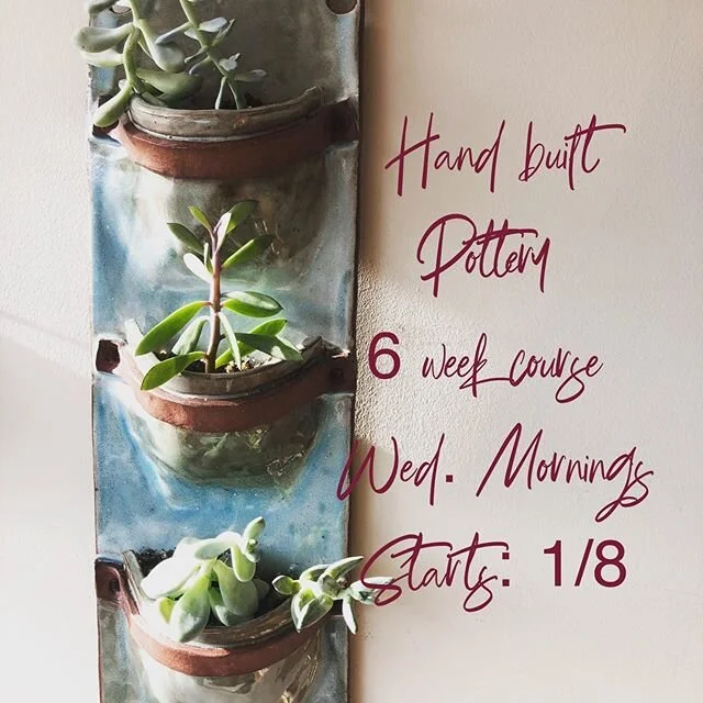 In your NEW YEAR - we are starting back up with our morning HANDBUILT, Scultural, pottery class  starts January 8th and so fun !!: This 6-week hand-built pottery class will focus on building with clay, using different techniques to create functional,