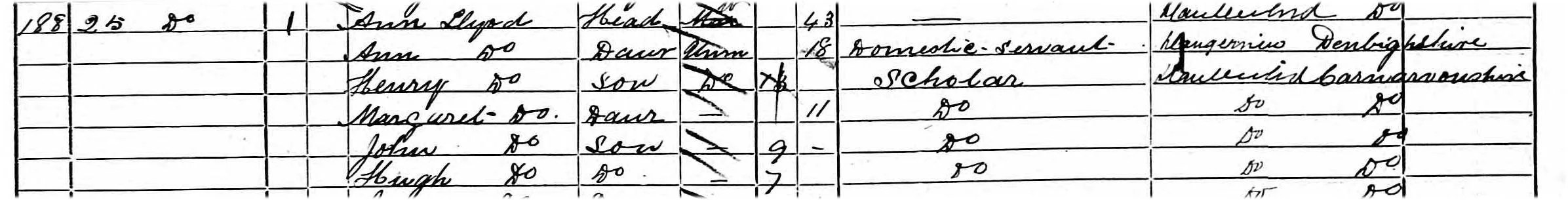 The Lloyd household 1881