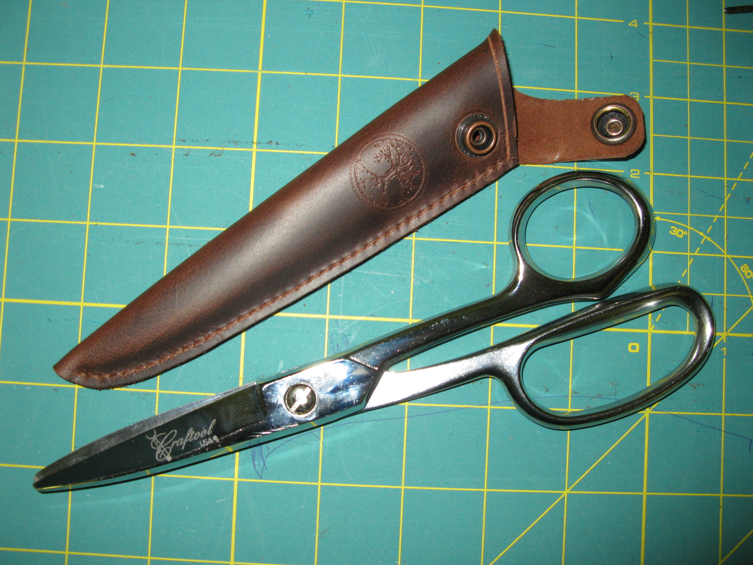 Scissors Set With Leather Sheaths For Sewing Crafting, Art Work