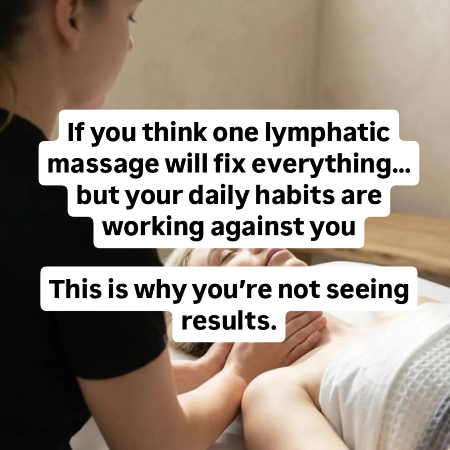 One lymphatic massage can help.
But your daily habits determine your results.

Your lymphatic system doesn&rsquo;t have a pump it relies on movement, fascia health, breathing, and hydration to circulate fluid.

That&rsquo;s why at N&Oslash;DE we focu
