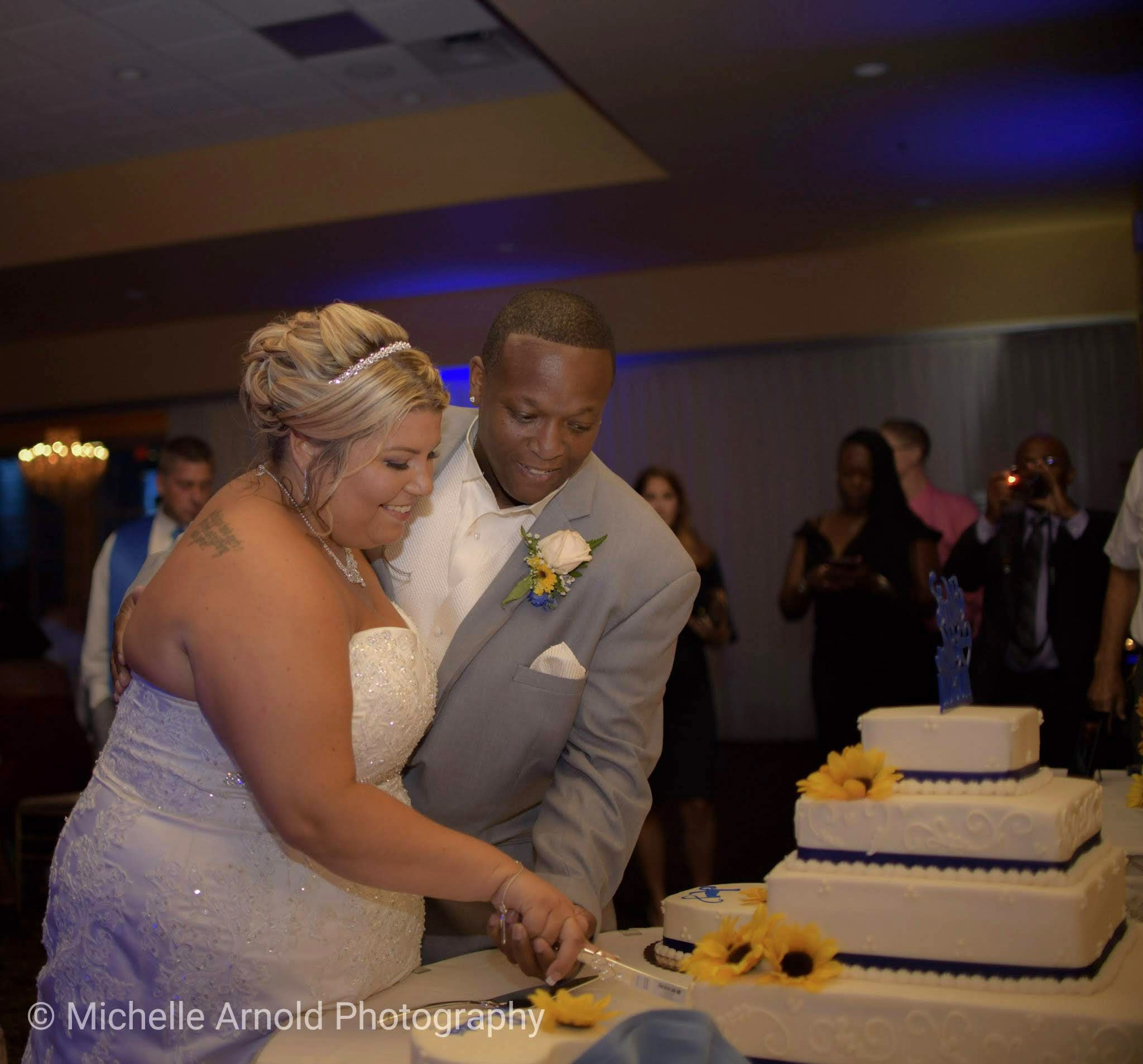 Cutting the cake...