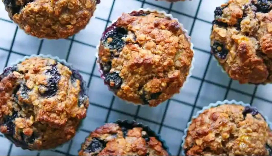 Flourless Blueberry Oat Muffins