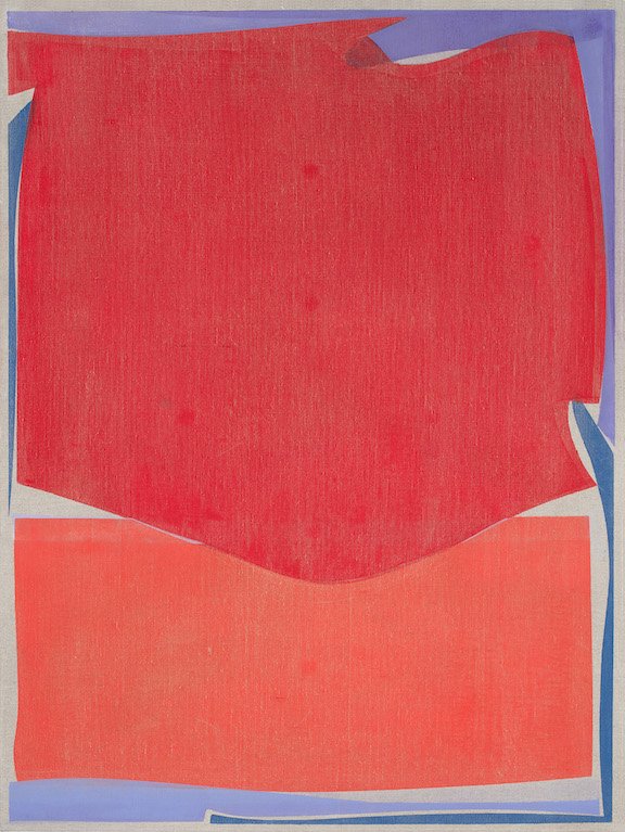  Joanne Freeman  Squares and Strokes_40 (red) , 2023  oil on linen  40x30 inches 