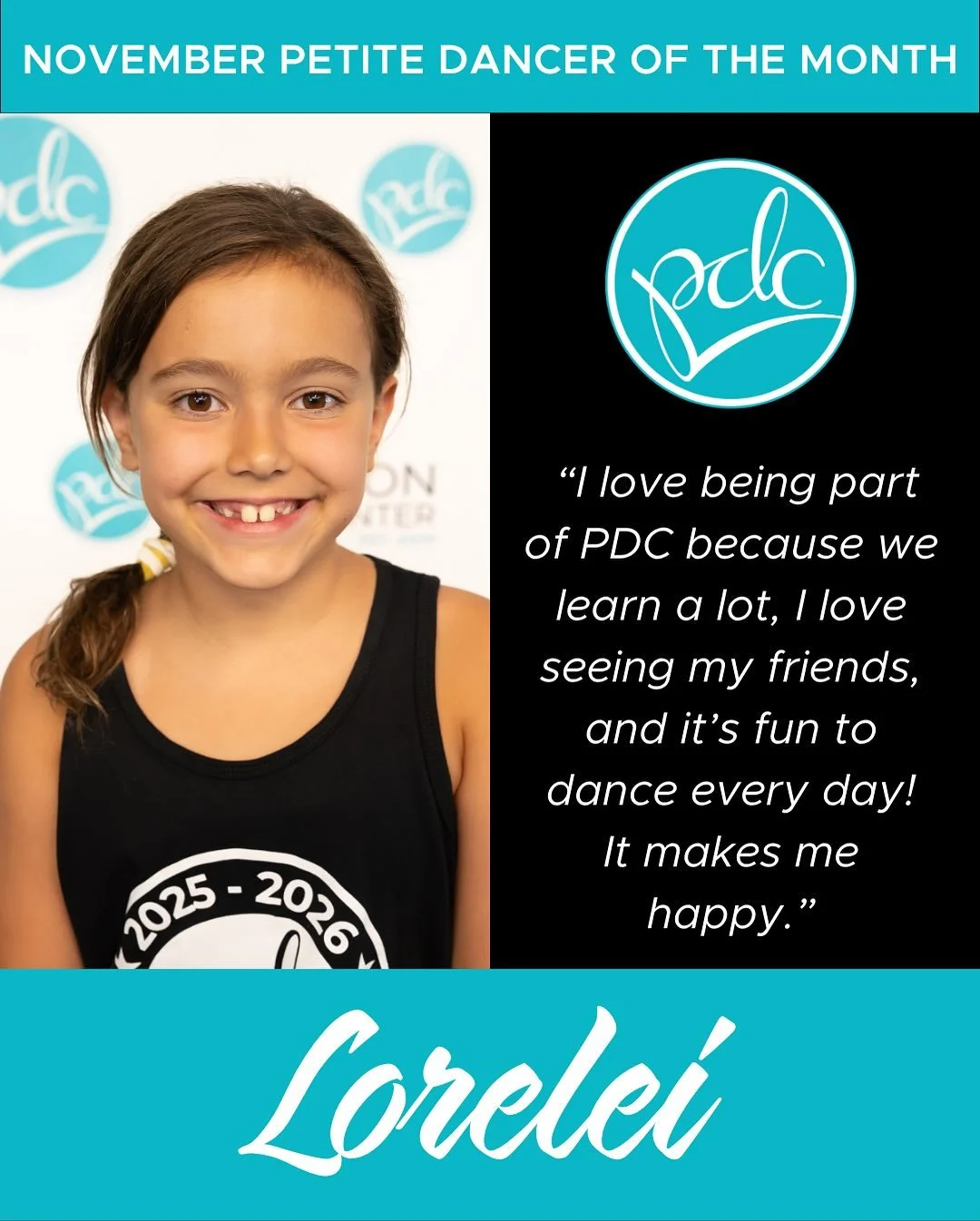 📣 We are excited to announce our November Dancers of the Month! 📣

🌟 Lorelei &ndash; Petite DOTM 🌟 🌟 Shaylee &ndash; Junior DOTM 🌟 🌟 Lexi &ndash; Teen DOTM 🌟 🌟 Savy &ndash; Senior DOTM 🌟

❤️ Huge congratulations to these talented and hard-w