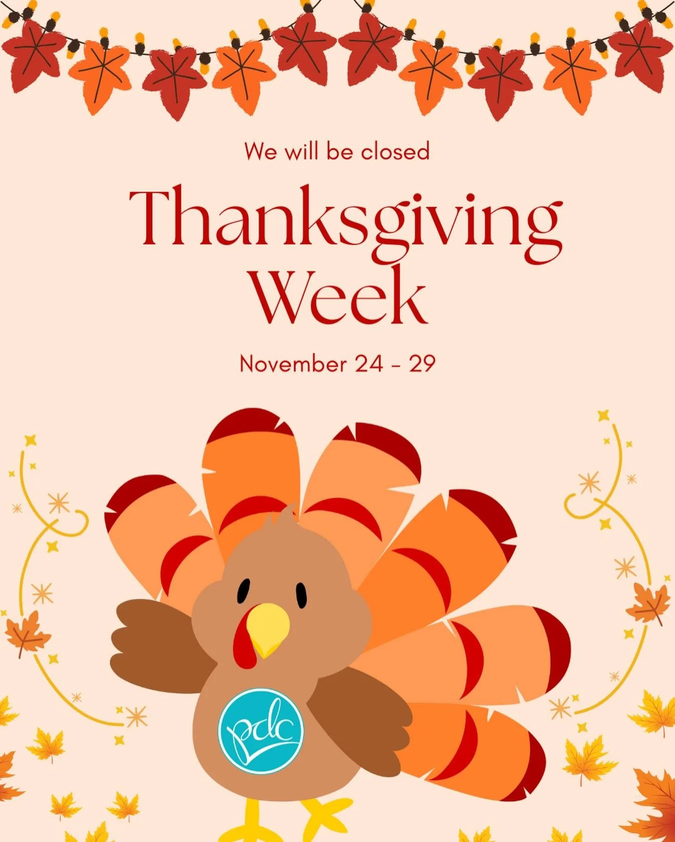 The studio will be closed for regular classes this week and will reopen on Monday, December 1st. Enjoy your Thanksgiving Break!! ❤️🦃❤️

#PDCFamily #pdcroseville #thankful #grateful #blessed #thanksgiving #thanksgivingbreak #dancefam #dancestudio #da