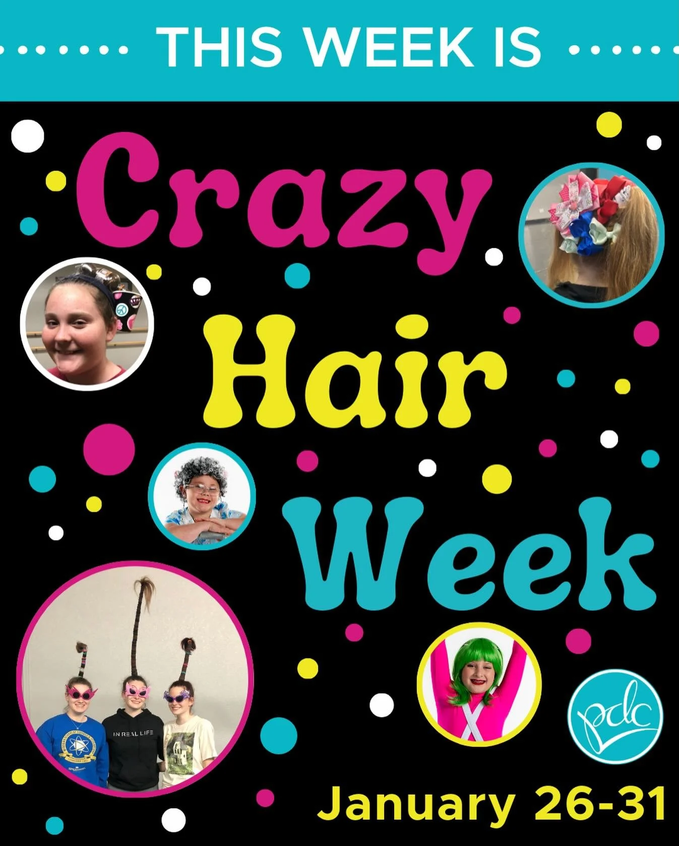 It&rsquo;s Crazy Hair Week!  Let&rsquo;s keep those crazy hairstyles coming :) Make sure to share your pics and tag us! 

#PDCFamily #dancerlife #pdcroseville #spiritweek