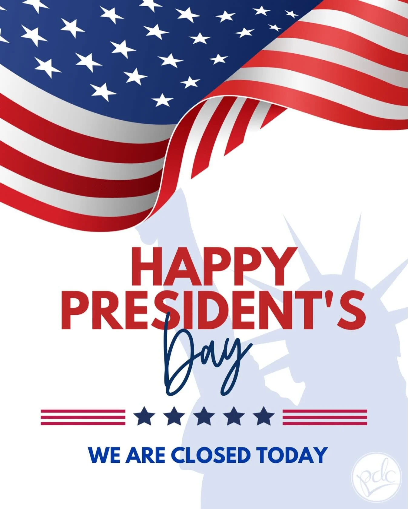 🇺🇸 Happy Presidents&rsquo; Day! 🇺🇸
 Our Studio is CLOSED Monday, February 16 We&rsquo;ll be back for more FUN on Tuesday! 🎉

We can&rsquo;t wait to see you all back in class! 😍💃👯🩰

#HappyPresidentsDay #PDCFamily #PDC17