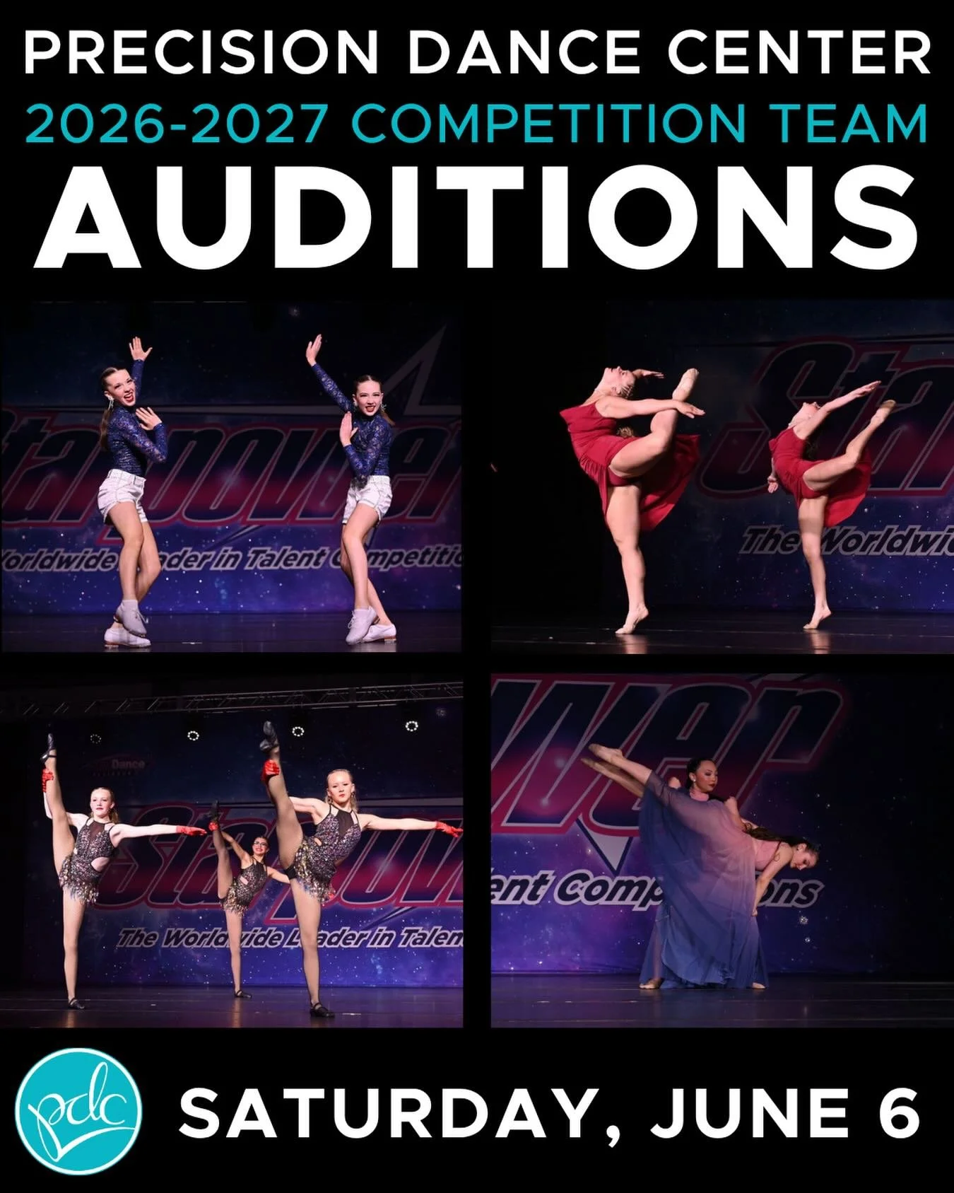 Our Competition Team Auditions are just 2️⃣weeks away!! We would love to have you join our award-winning Competition Team! 

🌟Click the link in our bio above to access our Audition Form. See you June 6th!🌟

#PDCFamily #dancecompetition #competition