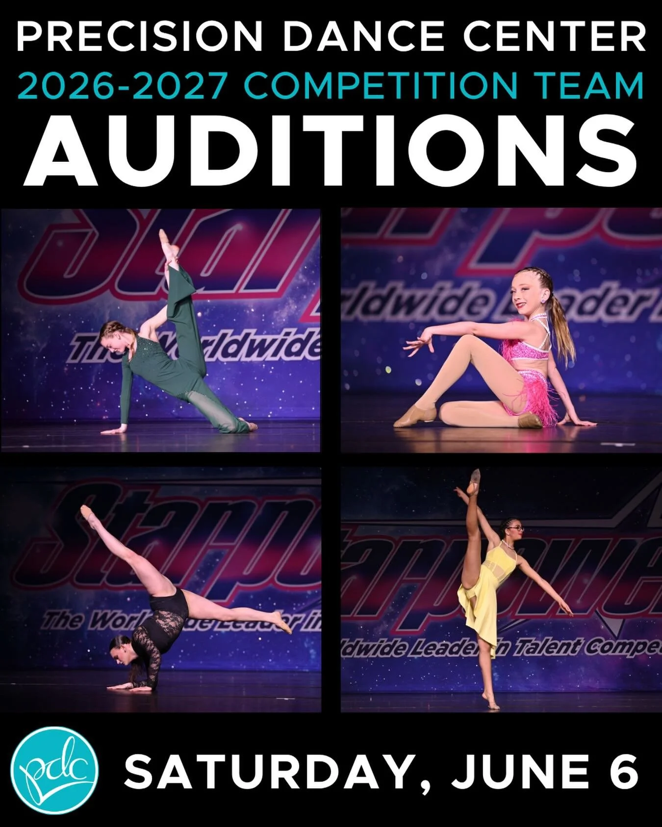 Our Competition Team Auditions are TODAY!! We would love to have you join our award-winning Competition Team! 

🌟Click the link in our bio above to access our Audition Form.  If you can&rsquo;t make it TODAY, our Second Auditions will be held on Jul