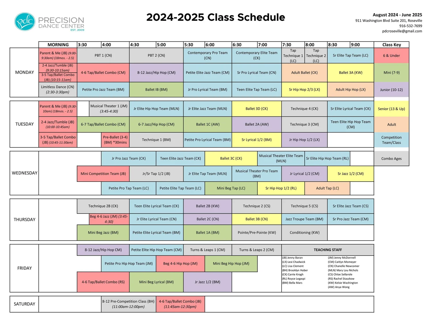 Precision Dance Center Classes — Precision Dance Center