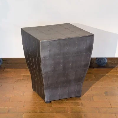 Tapered Hammered Metal Stool