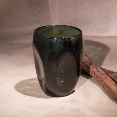 Russell Wright Dark Olive Glass Tumbler