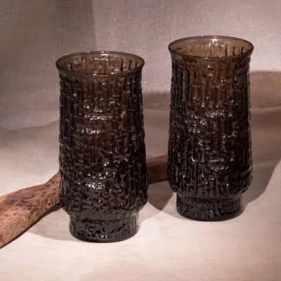 Brutalist Dark Amber Tumblers