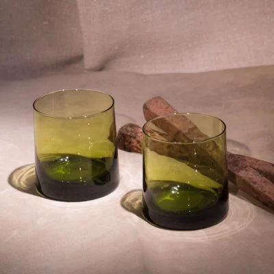 Olive Glass Lowball