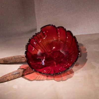 Red Lily Pons Glass Bowl