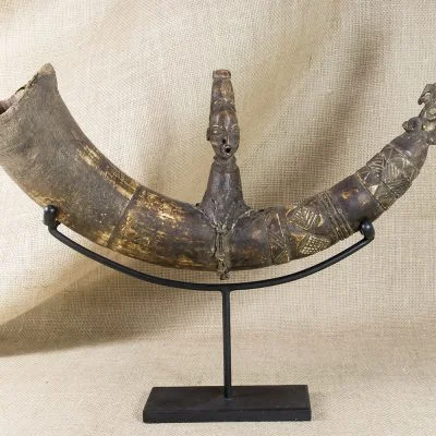 Kongo Carved Horn