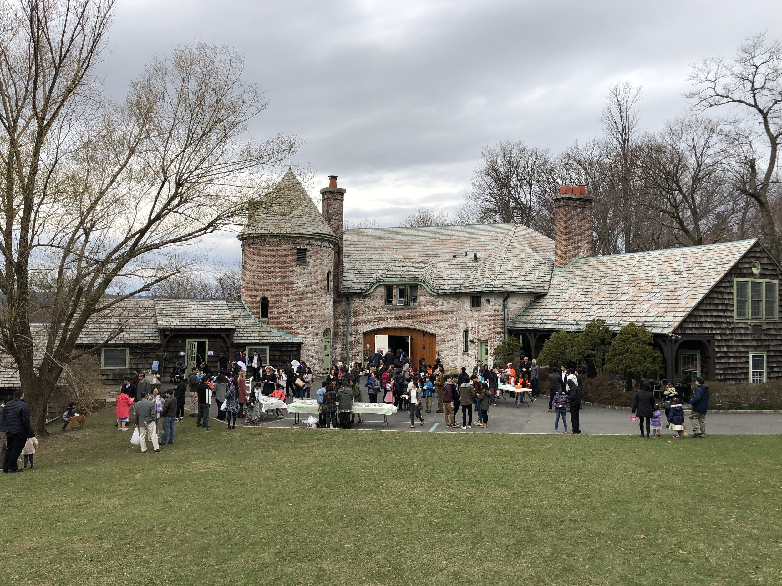 FRONT VIEW OF THE BELVEDERE TRAINING CENTER, AFTER SUNDAY SERVICE