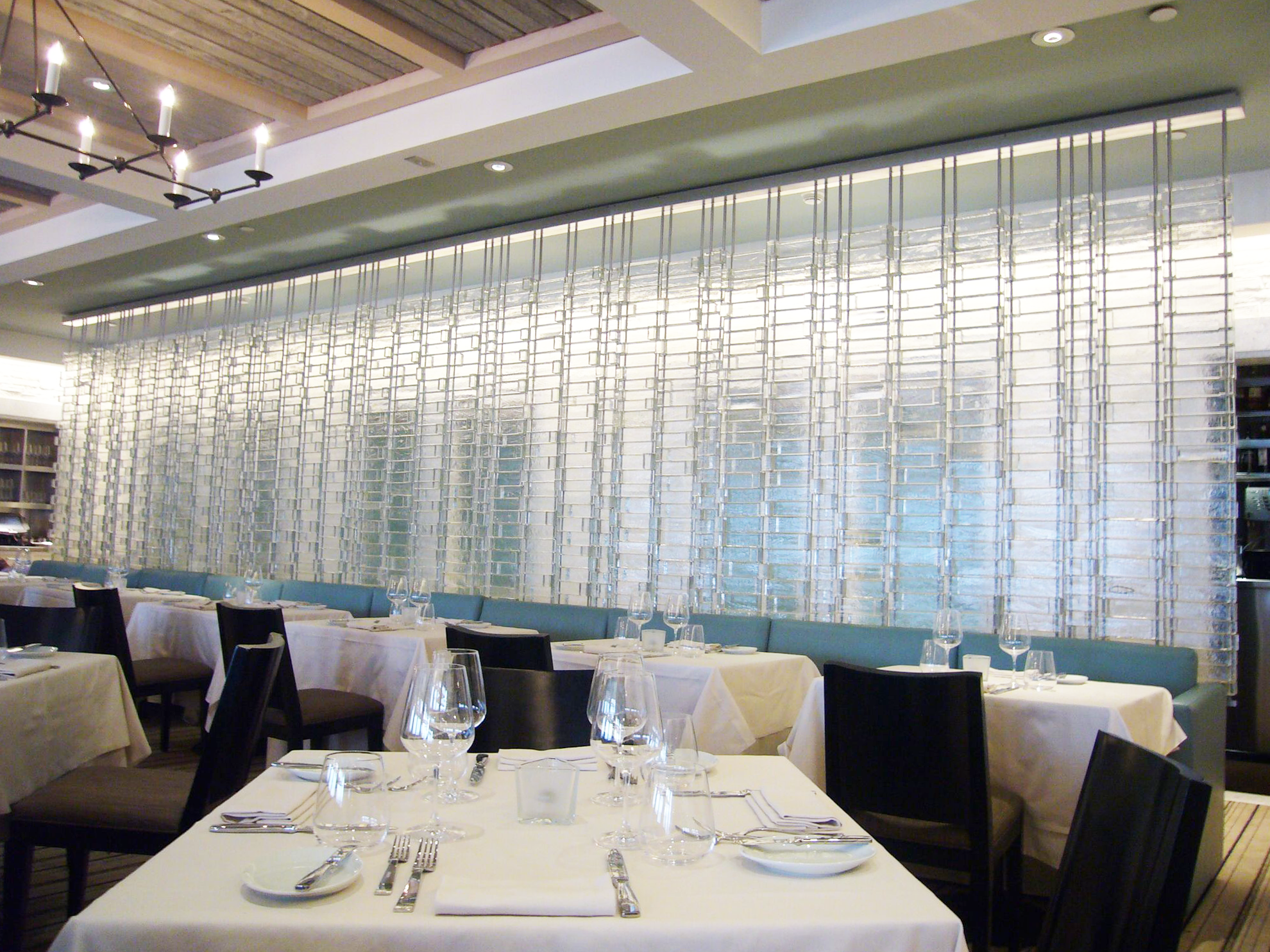 Floating Glass Blocks Curtain, Detail