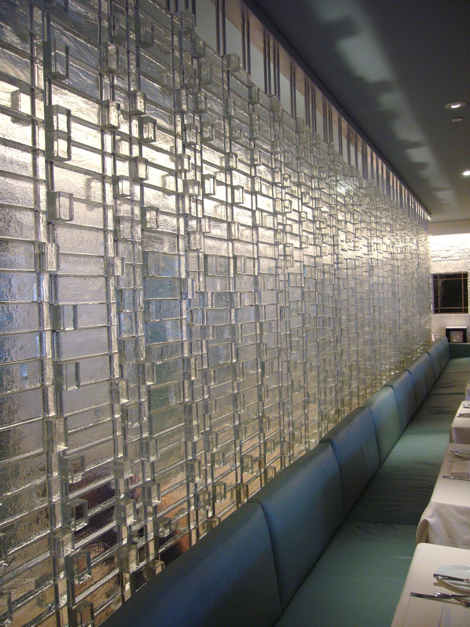 Floating Glass Blocks Curtain, Detail