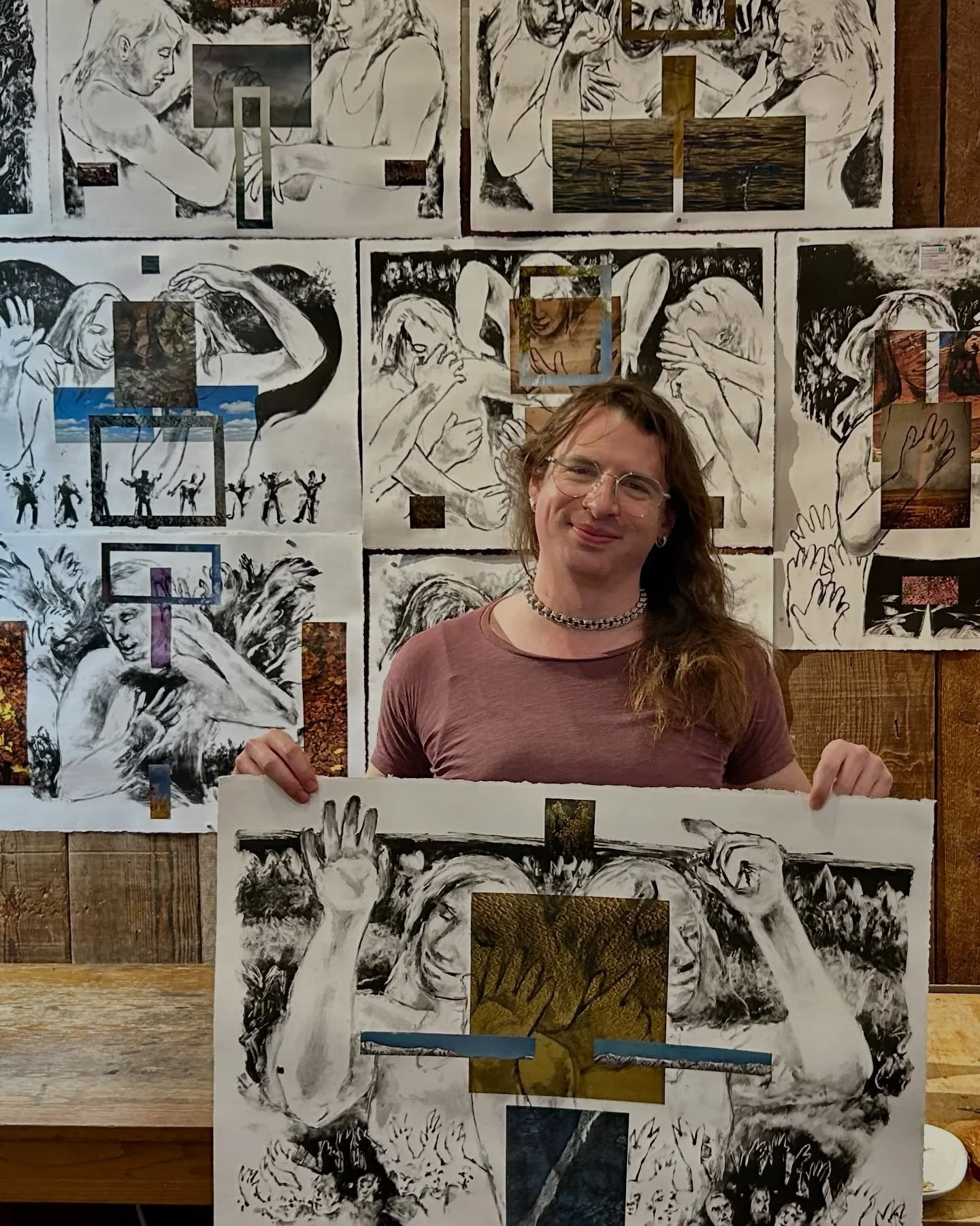 Spring started early for me at @incahootsresidency where I spent a blissful two weeks illustrating the joy, release, and connection I felt during 2025. Dancing in the dark with friends and strangers and queers and trans hotties quite literally saved 