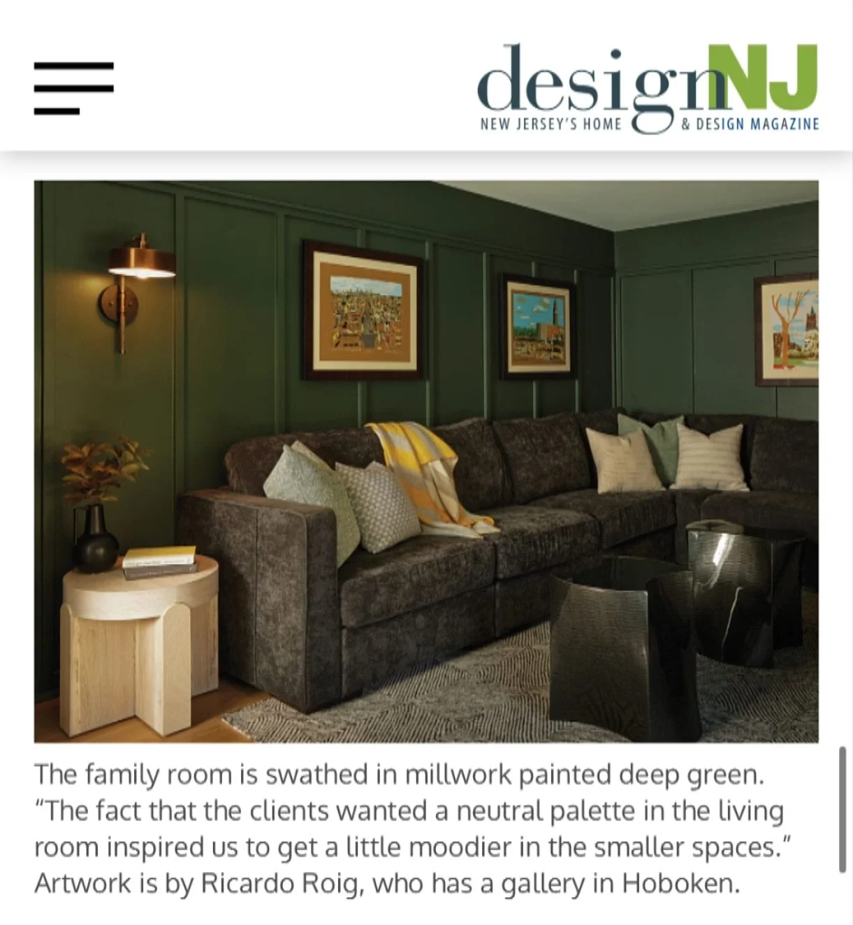 Congratulations @jennymaddendesign &amp; to my collectors for their beautiful feature in @design_nj for the Dec/Jan issue ⚡️

The Art is really only my part in the creative journey. Other artists like framers, designers, architects- all work to expre