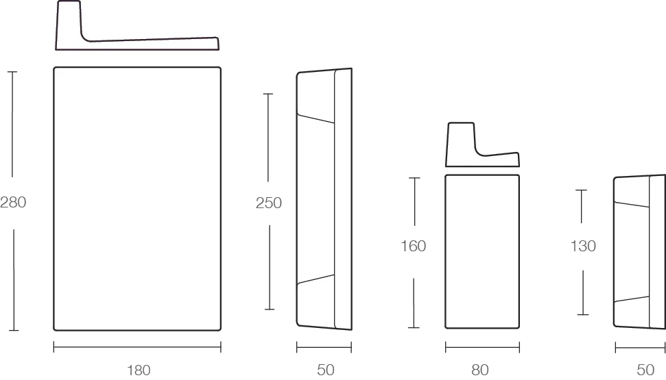 Dimensional Drawing Slab Pull Handle