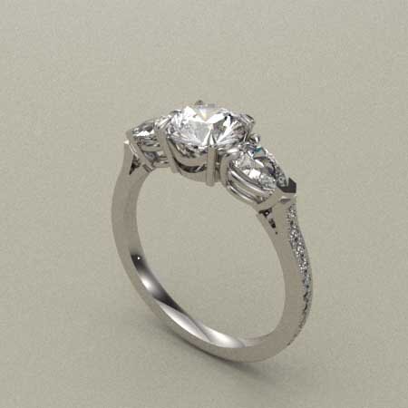 3/4 CT. T.W. Princess-Cut Diamond Three Stone Bridal Set in 10K White Gold  | Zales Outlet