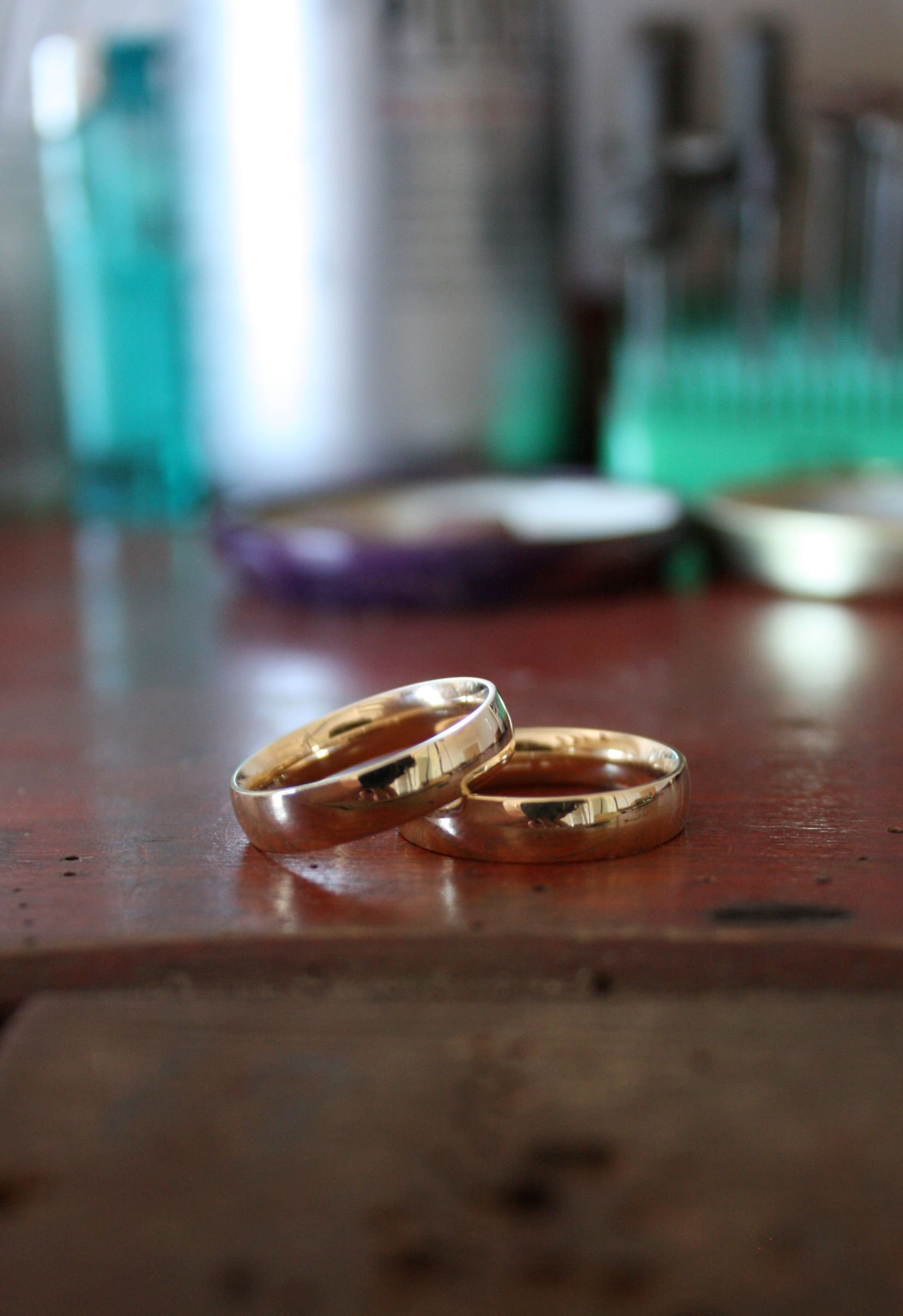 18ct Fairmined gold wedding rings