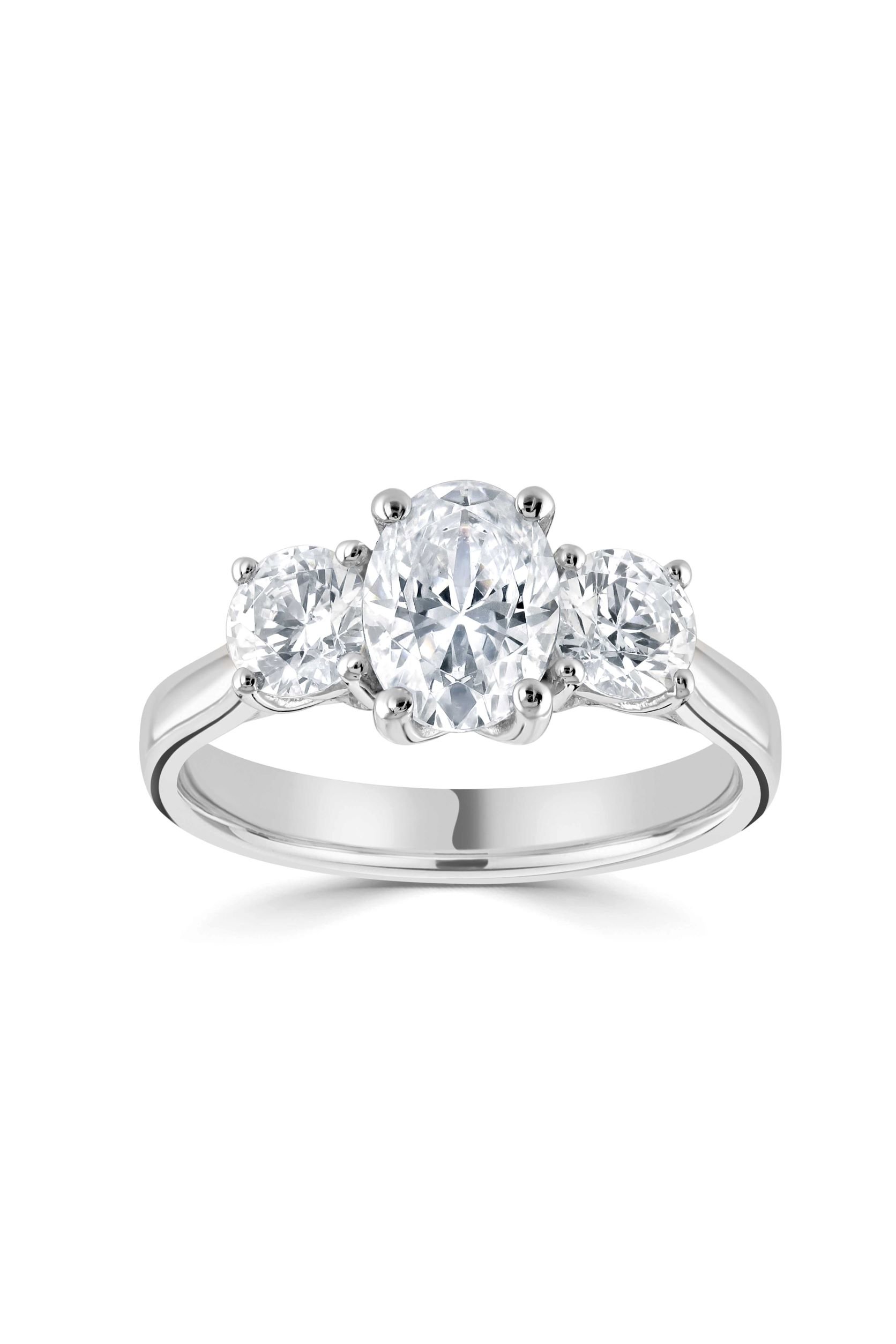 Platinum Round Brilliant 3 Stone with Pears Engagement Ring - PRS0645 -  Steven Stone