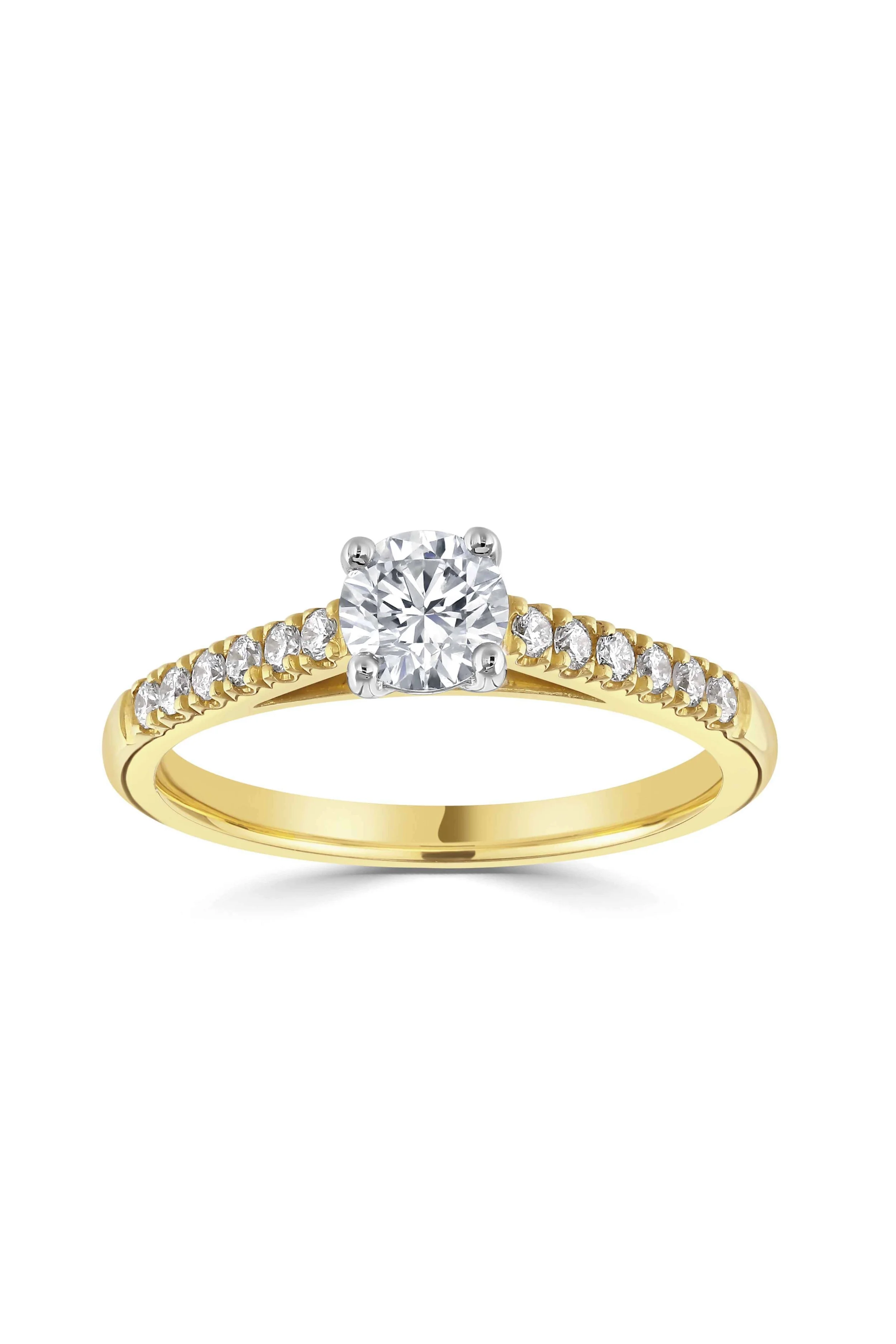 Engagement rings with diamons set shoulders Edward Fleming Jewellery