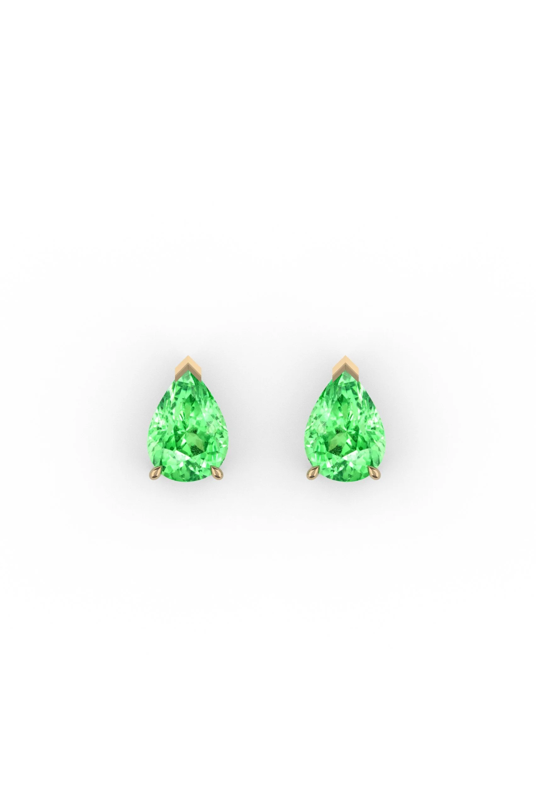 pear cut green stud earrings — Edward Fleming Jewellery