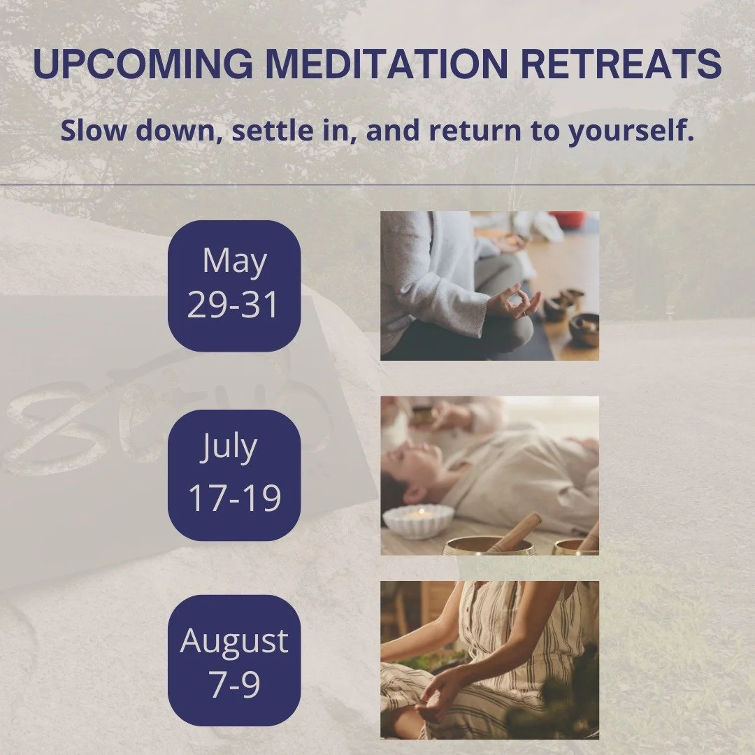 Join us for an upcoming meditation retreat weekend at Sētu Vermont.

These weekends are designed to support deep rest, reflection, nervous system reset, and meaningful time away from the pace of everyday life through meditation, wellness practices, n