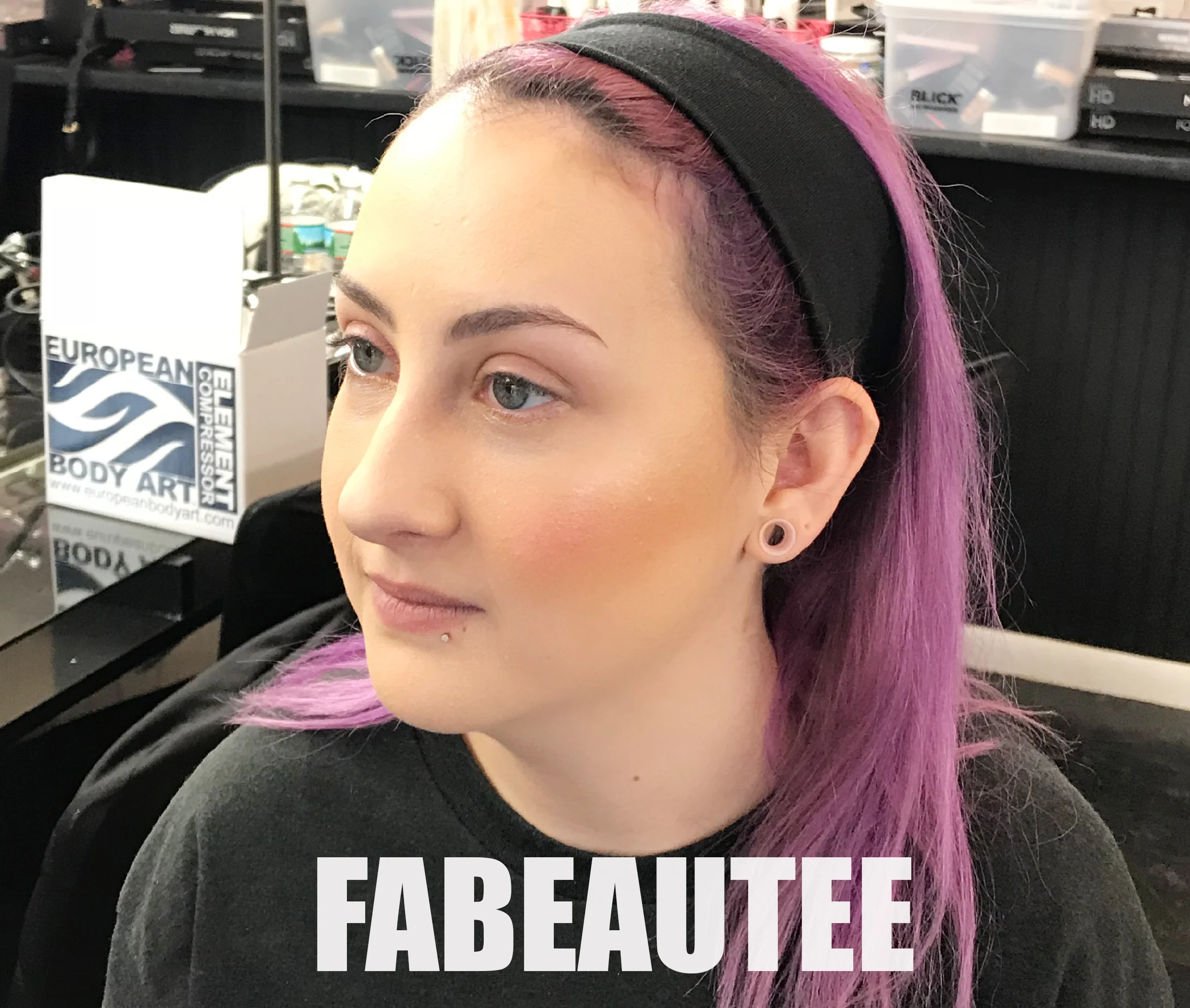 Complexion done with airbrush