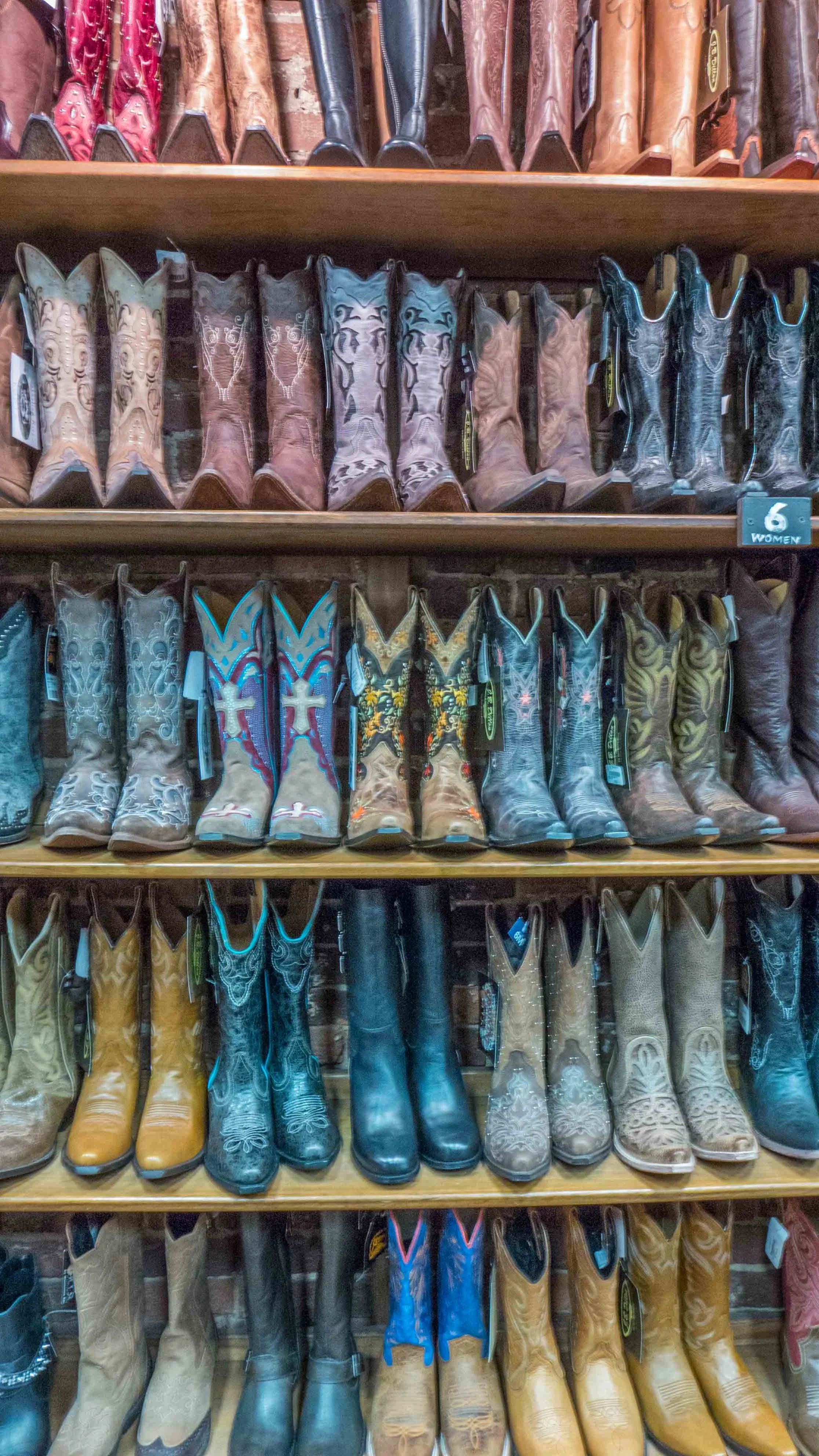 First order of business: buy cowboy boots. Let me tell you, there is no shortage of boots here! I decided to go with a low key pair (seen in previous pic to the far right) from Boot Country .