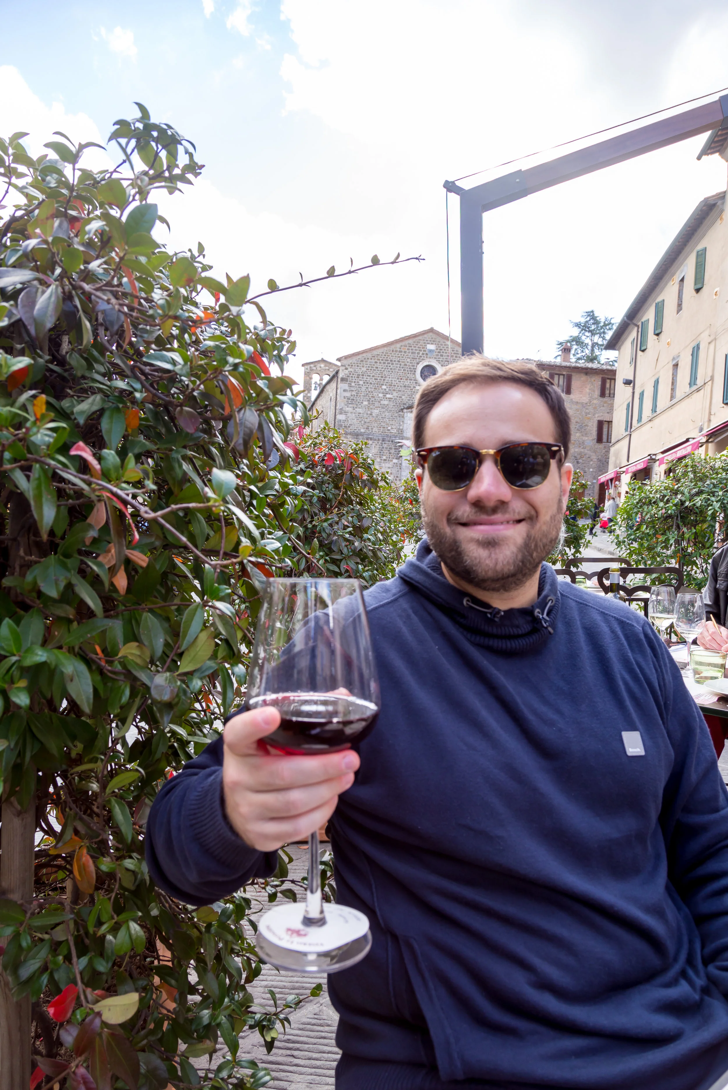 Stopped in Montalcino to try some Brunello wine, with yet another meat and cheese platter.