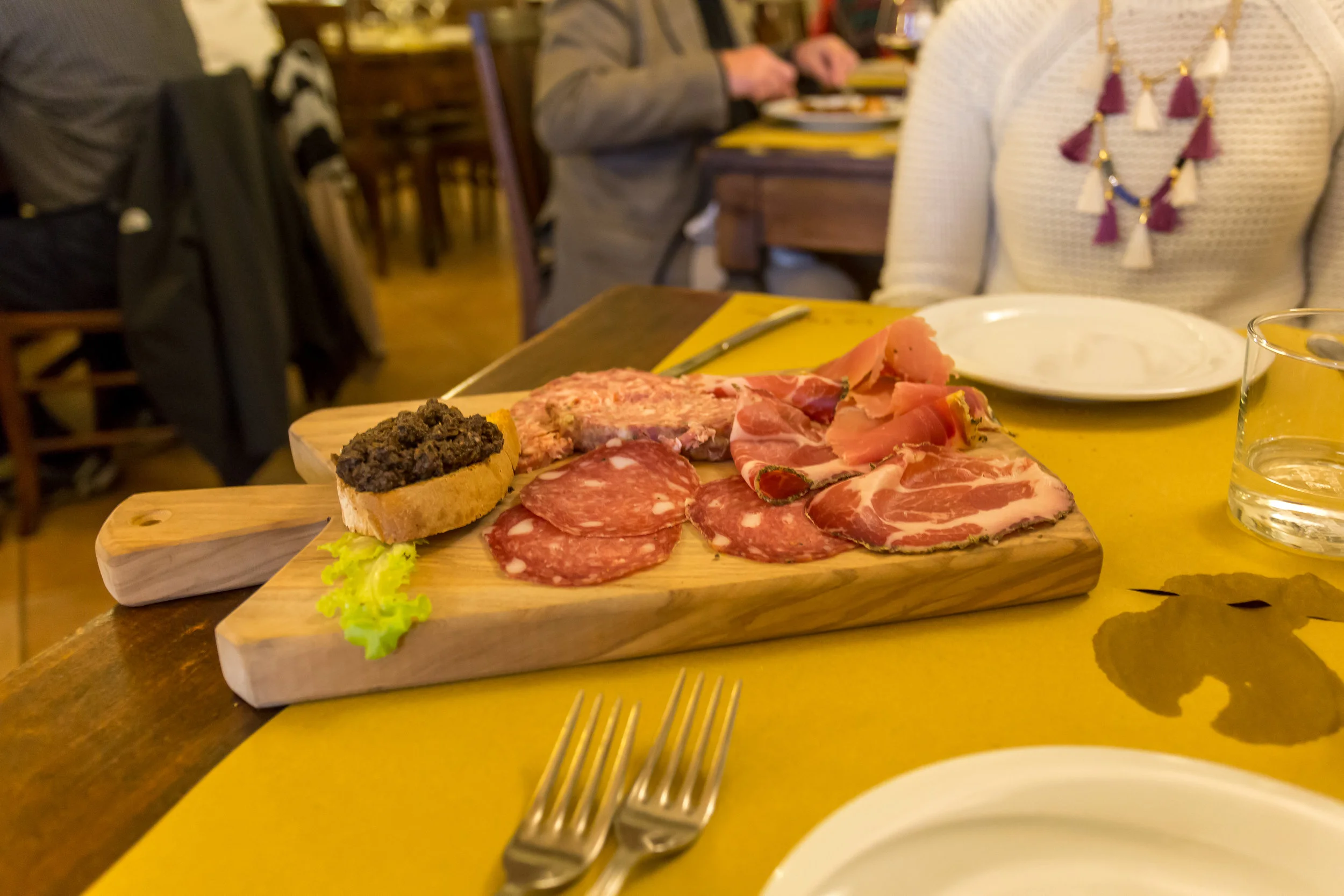 A friend had recommended La Taverna di San Giuseppe for lunch. It was ah-mazing. Pictured above is a mixed board of meats. My fave thing on the board is in the upper left hand corner. It's best described as hot pate.