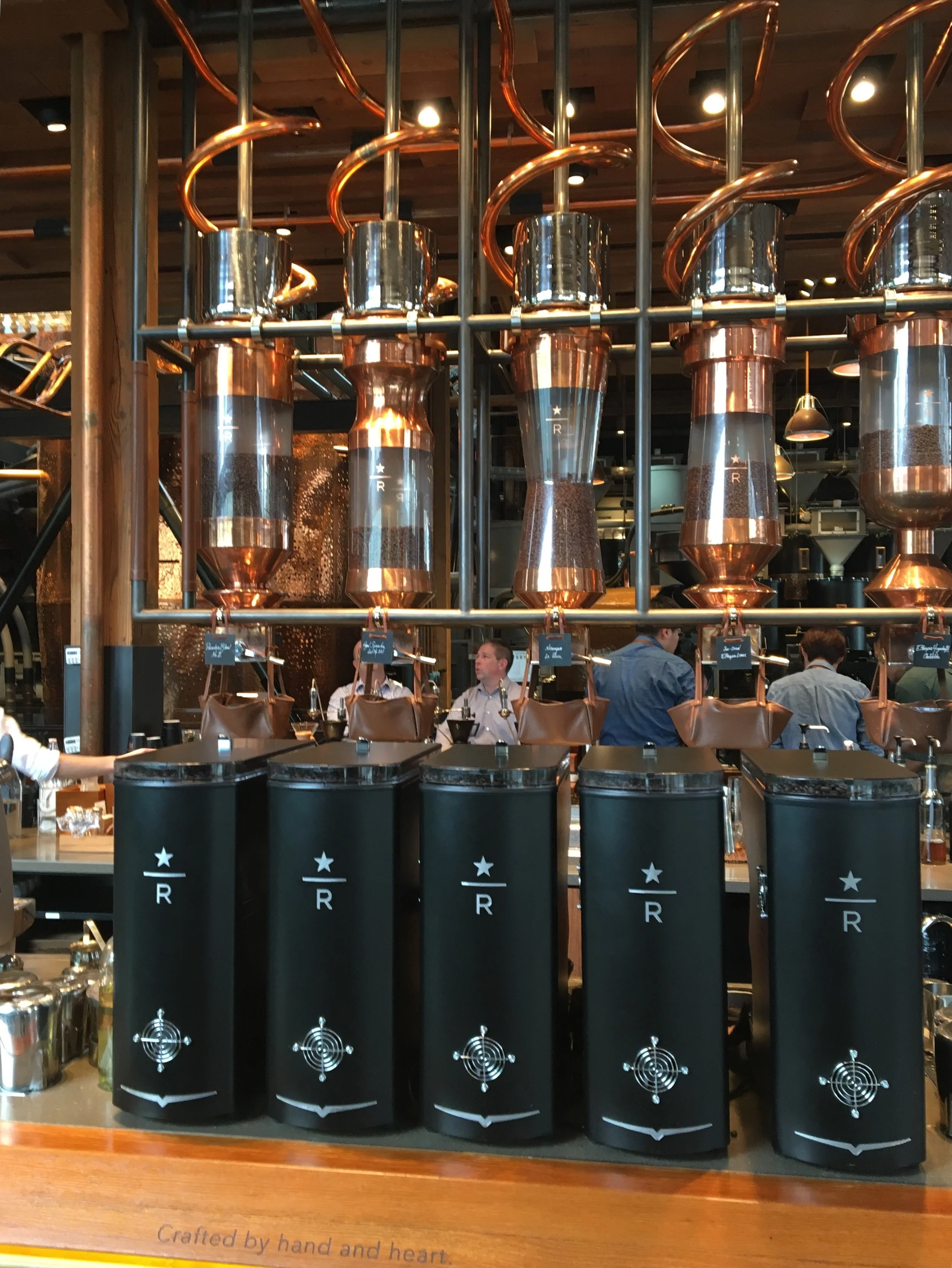 On top of finding the original Starbucks, we also stopped by the Starbucks Reserve Roastery & Tasting room . It's the only one in the US at the moment. This was quite an experience. There was loud music playing (I felt like I was at club), everything was rose gold and the whole place was just buzzing. I ordered an affogato and Dan a latte that had hints of butterscotch and pepper, if I recall correctly. It only cost us a cool $20...