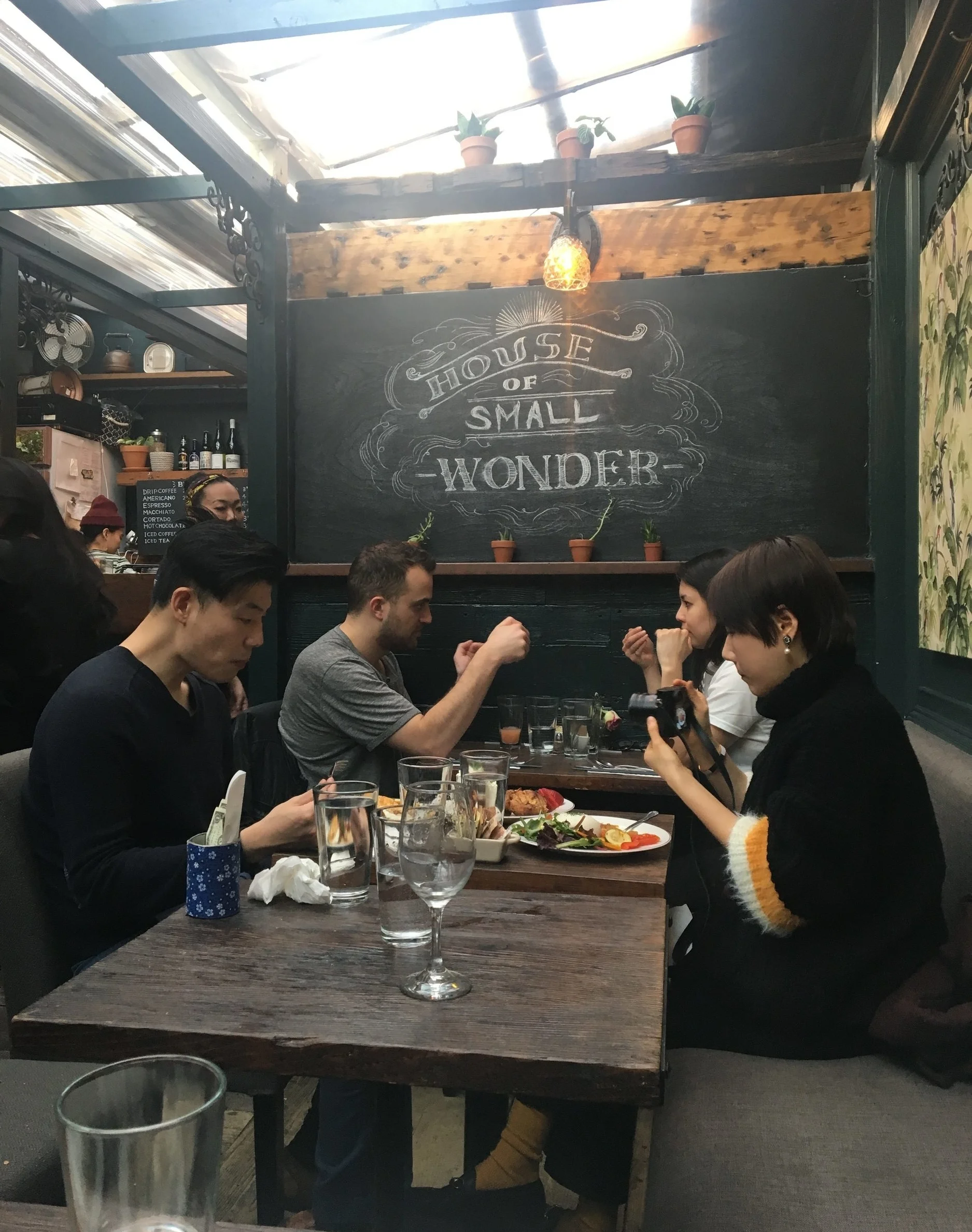 Hunger struck again. We didn't have any plans and stumbled upon the cutest little restaurant: House of Small Wonder. I would describe it as Japanese fusion. 