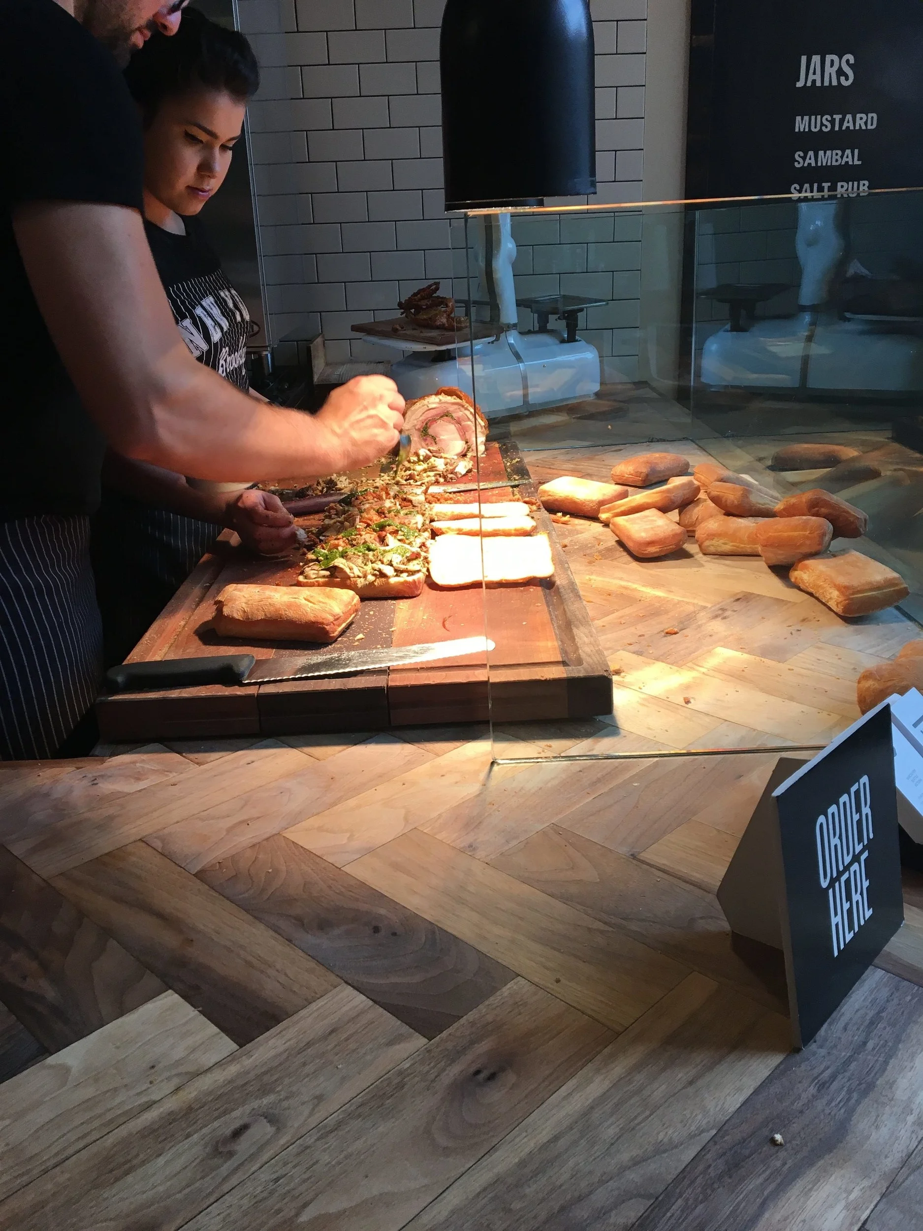 Although we already ate lunch and it wasn't quite dinner time, we still couldn't pass up a chance to check out Meat and Board (another Andrew Zimmer rec).