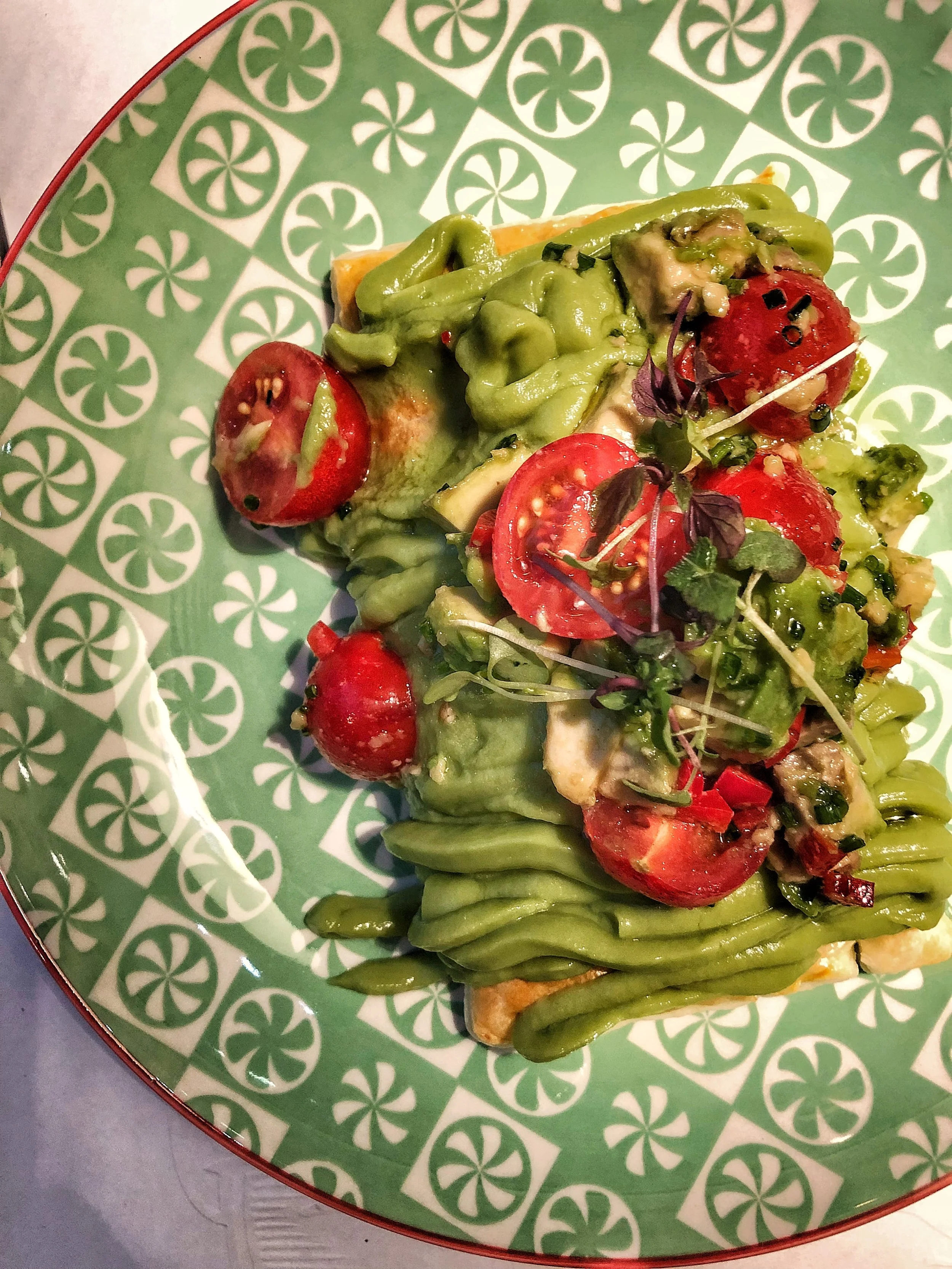 A recommendation from a friend of a friend, Dan and I made reservations at AuGust and it did not disappoint! It was a bit sad (foe me) not to be able to eat any of the charcuterie :( Pictured here is my starter, avocado on a puff pastry with tomatoes. Next level avocado toast. Dan had the beef tartar, another item that made me so sad......